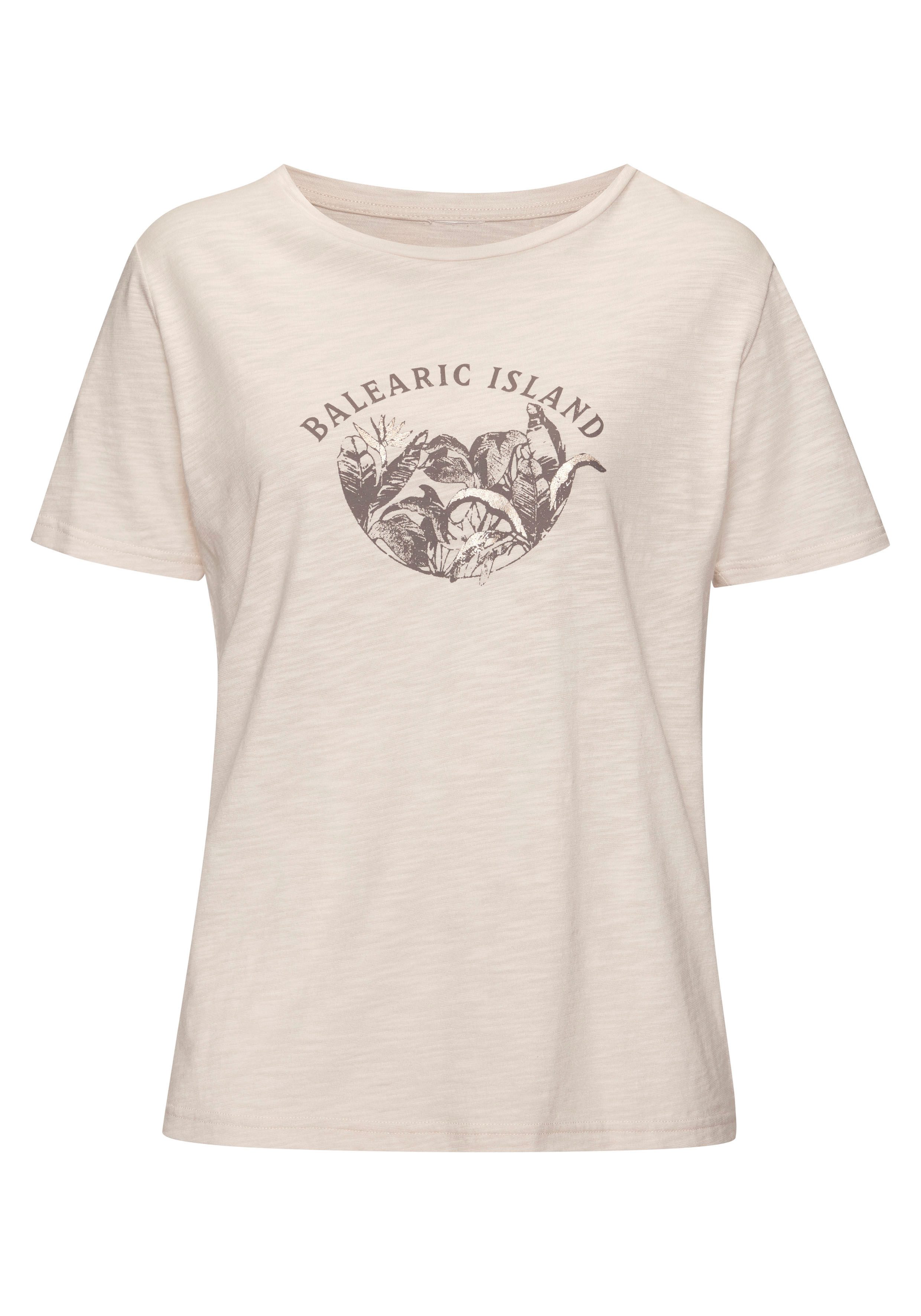 T-Shirt mit schimmerndem Frontprint