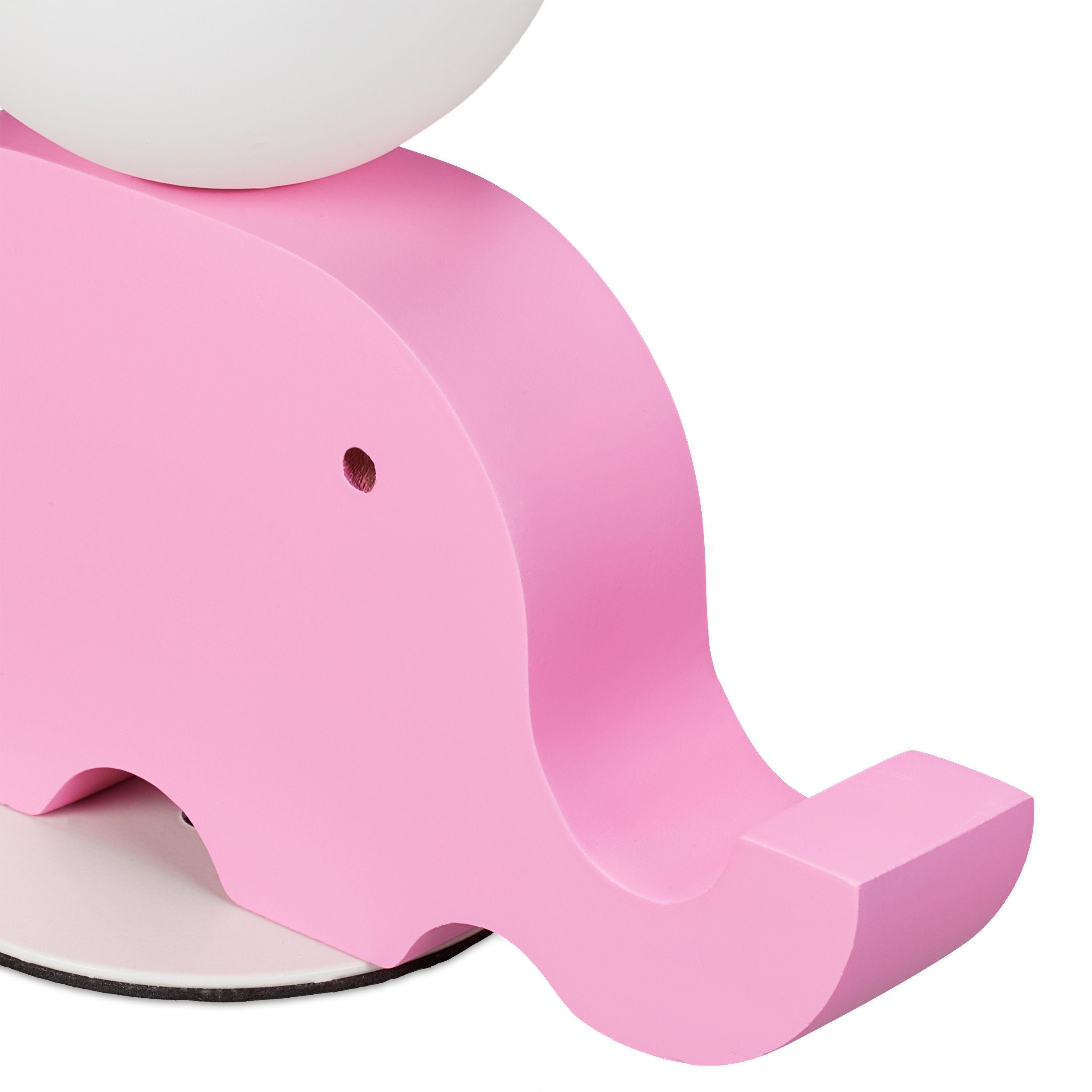 Nachttischlampe Kinder, Elefanten Pink Pink relaxdays für Nachttischlampe Weiß