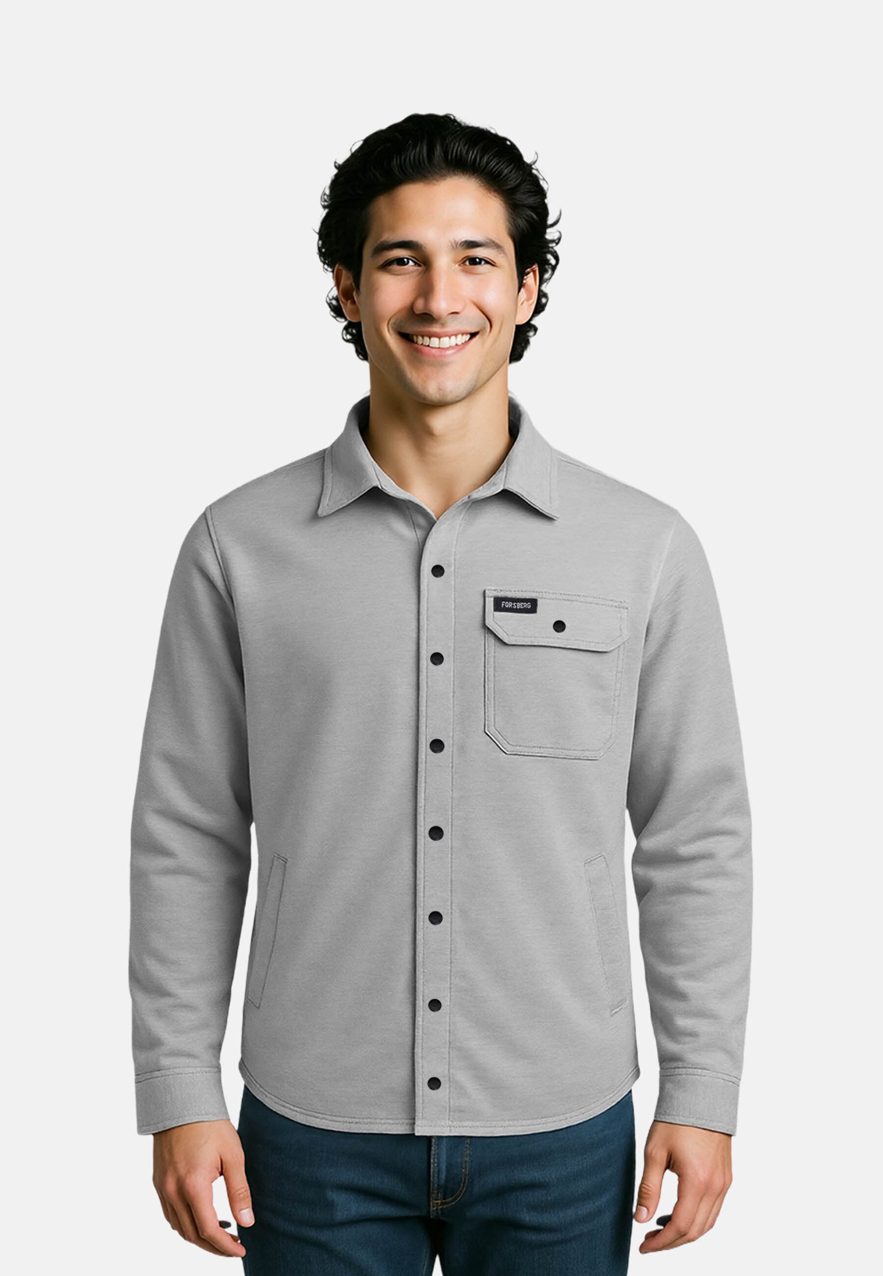 FORSBERG Langarmhemd gefüttertes Sweathemd mit Brusttasche günstig online kaufen