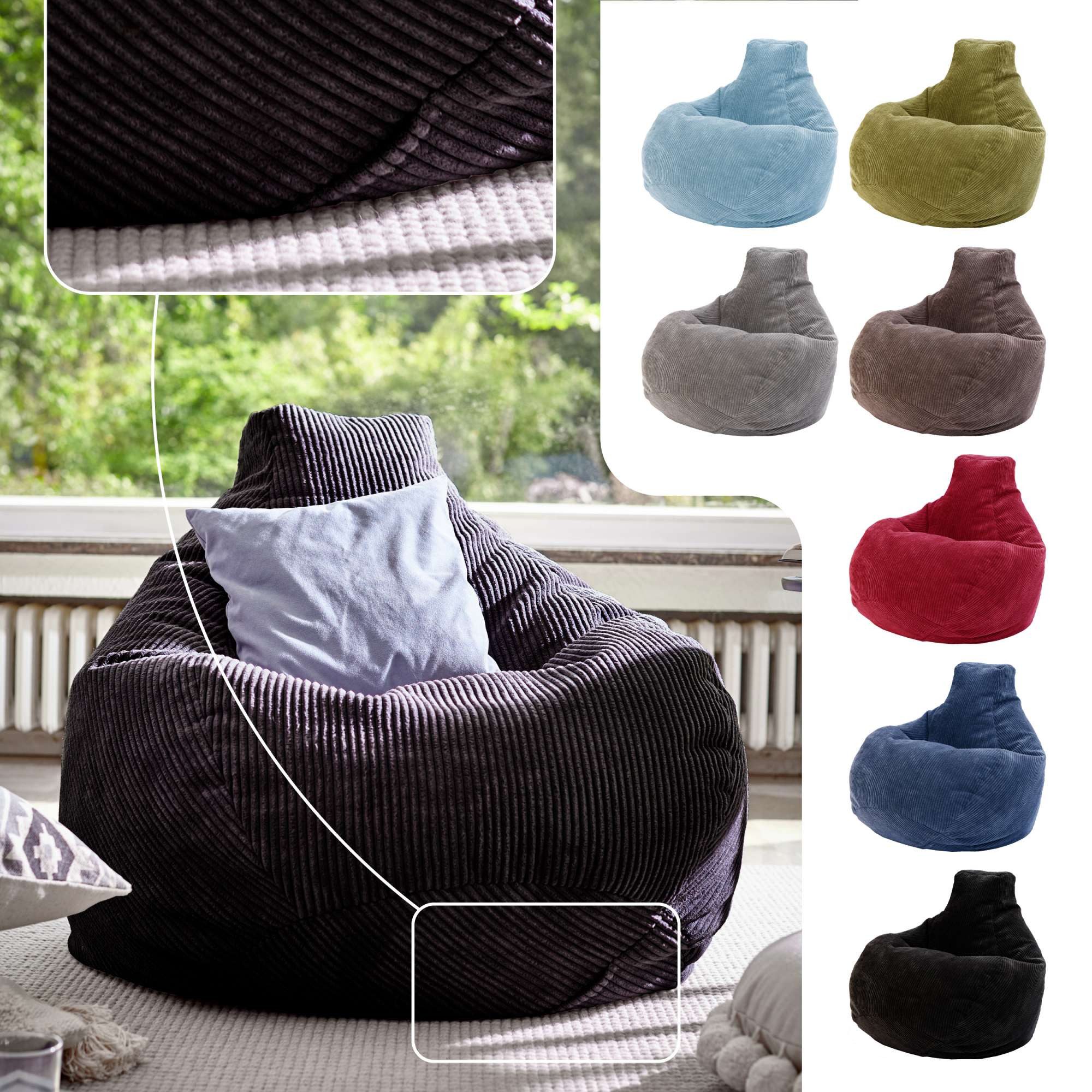 Green Bean Sitzsack Sitzsack Cozy Cord mit Rückenlehne (Indoor, waschbarer günstig online kaufen