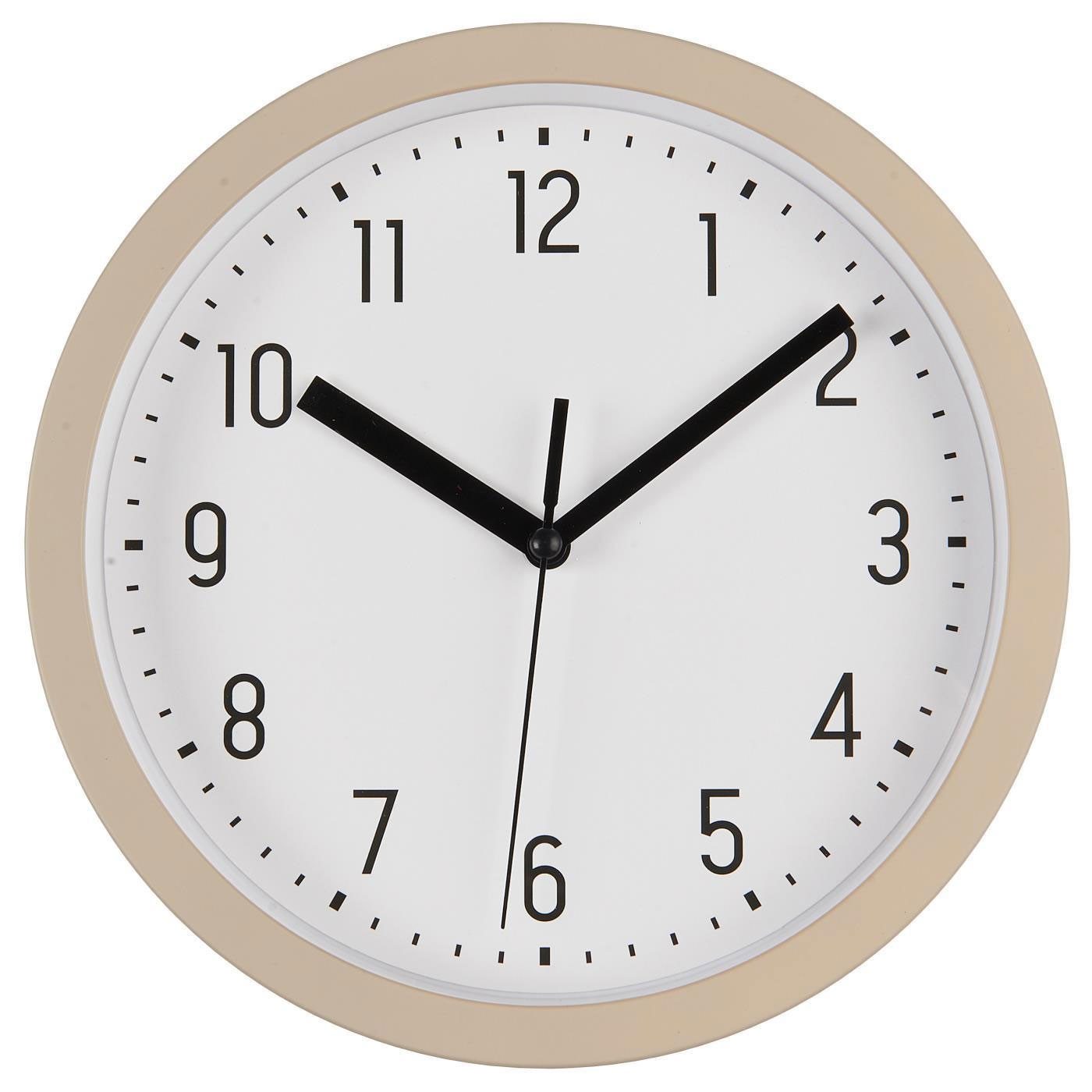 LS-LebenStil Wanduhr IB Laursen Nostalgische Metall Küchenuhr Beige 20cm Vintage Bürouhr (Schlafzimmer Flur Büro Küche Wohnzimmer leise mit großen Ziffern)