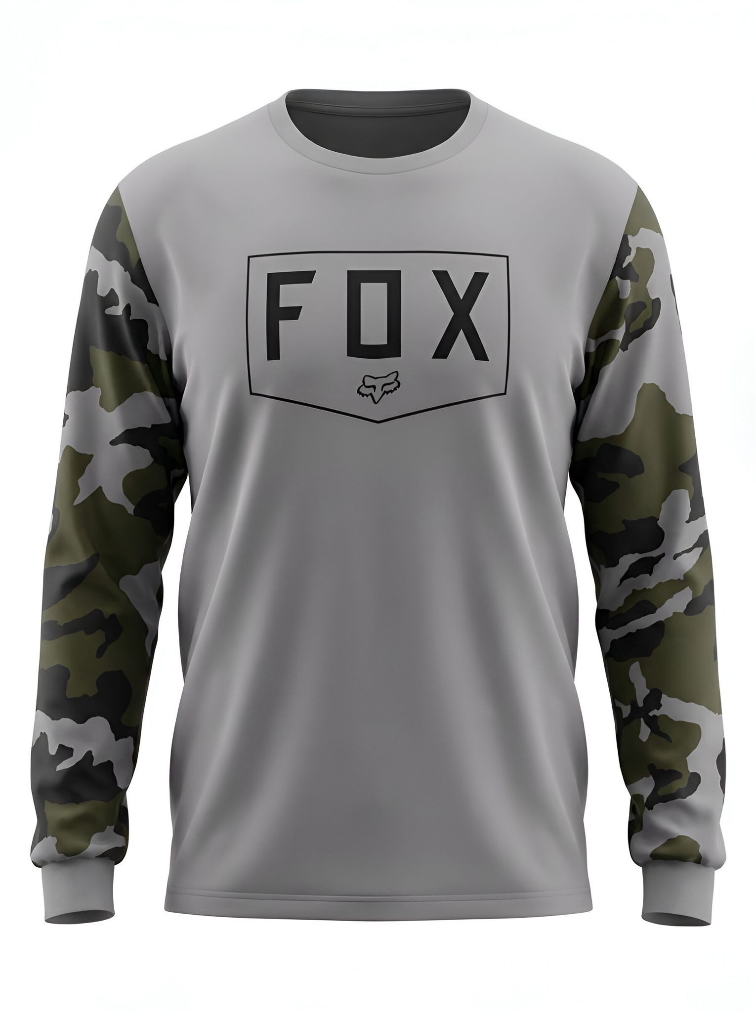 Fox Racing T-Shirt Fox Shield Ls Tech Tee Grey Camo M