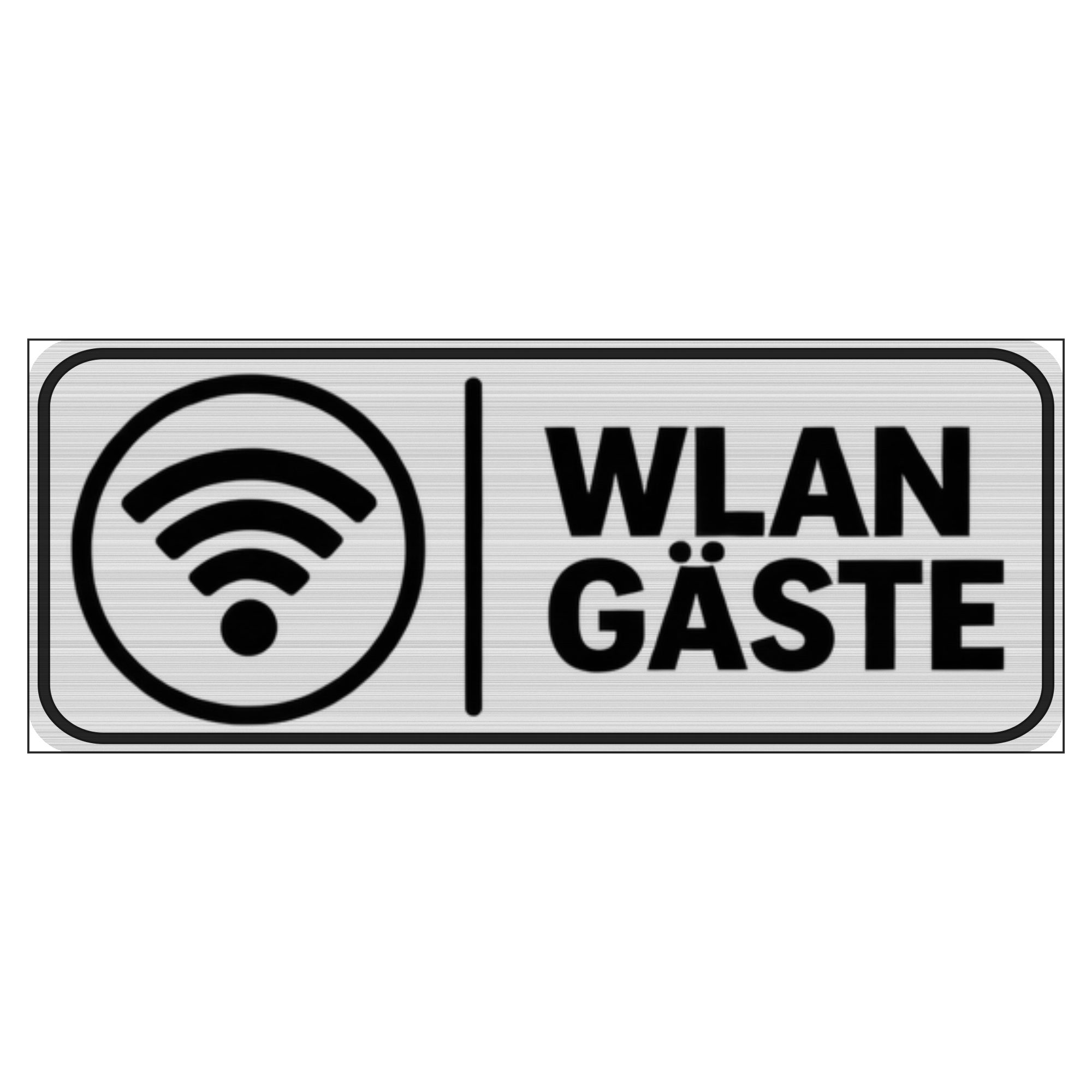 Nomiro Hinweisschild NOMIRO Hinweisschild Türschild WLAN Gäste 15x6 cm - Kunststoff silber, (1 St), selbstklebend, lasergraviert