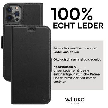 wiiuka Handyhülle suiit CARDS Hülle für iPhone 13 Pro, Klapphülle Handgefertigt - Deutsches Leder, Premium Case