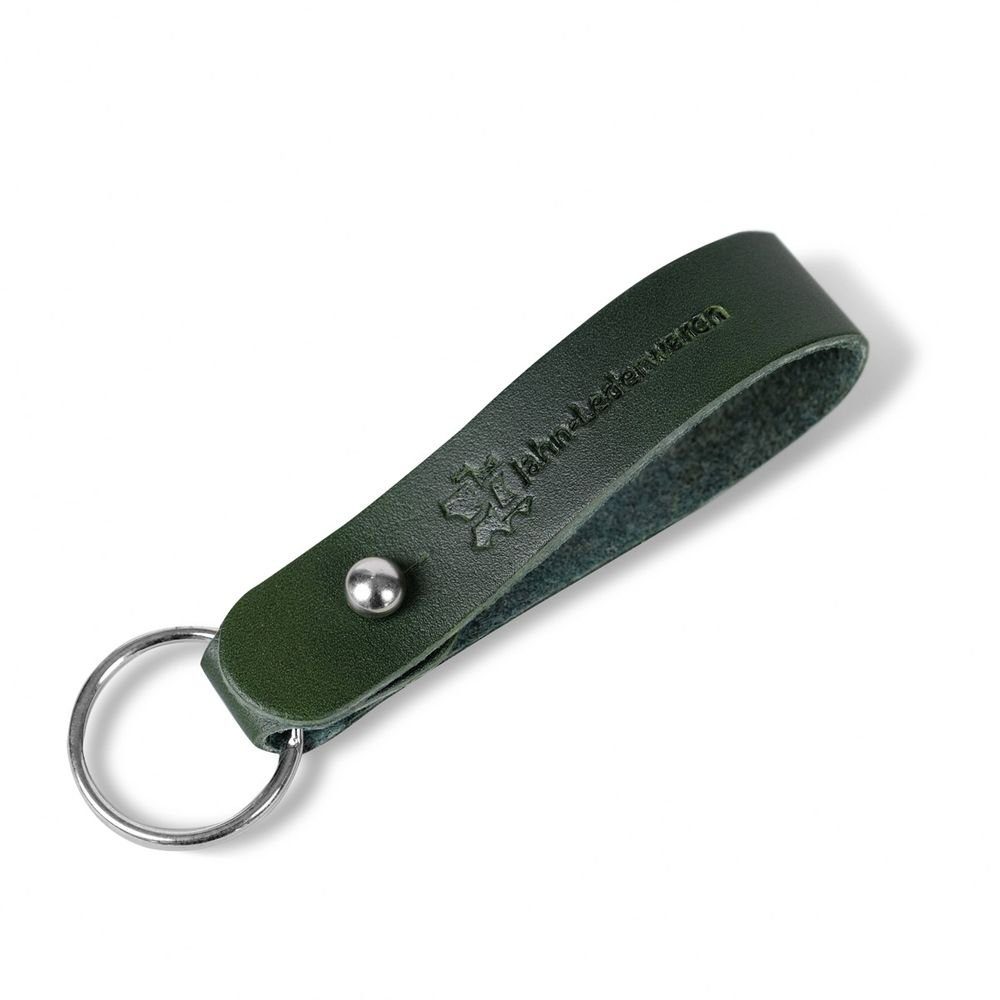 Personalisierbar, Dark Jahn-Tasche Olive Oliv, 135 Büffel-Leder Jahn-Tasche Schlüsselanhänger Schlüsseltasche Green