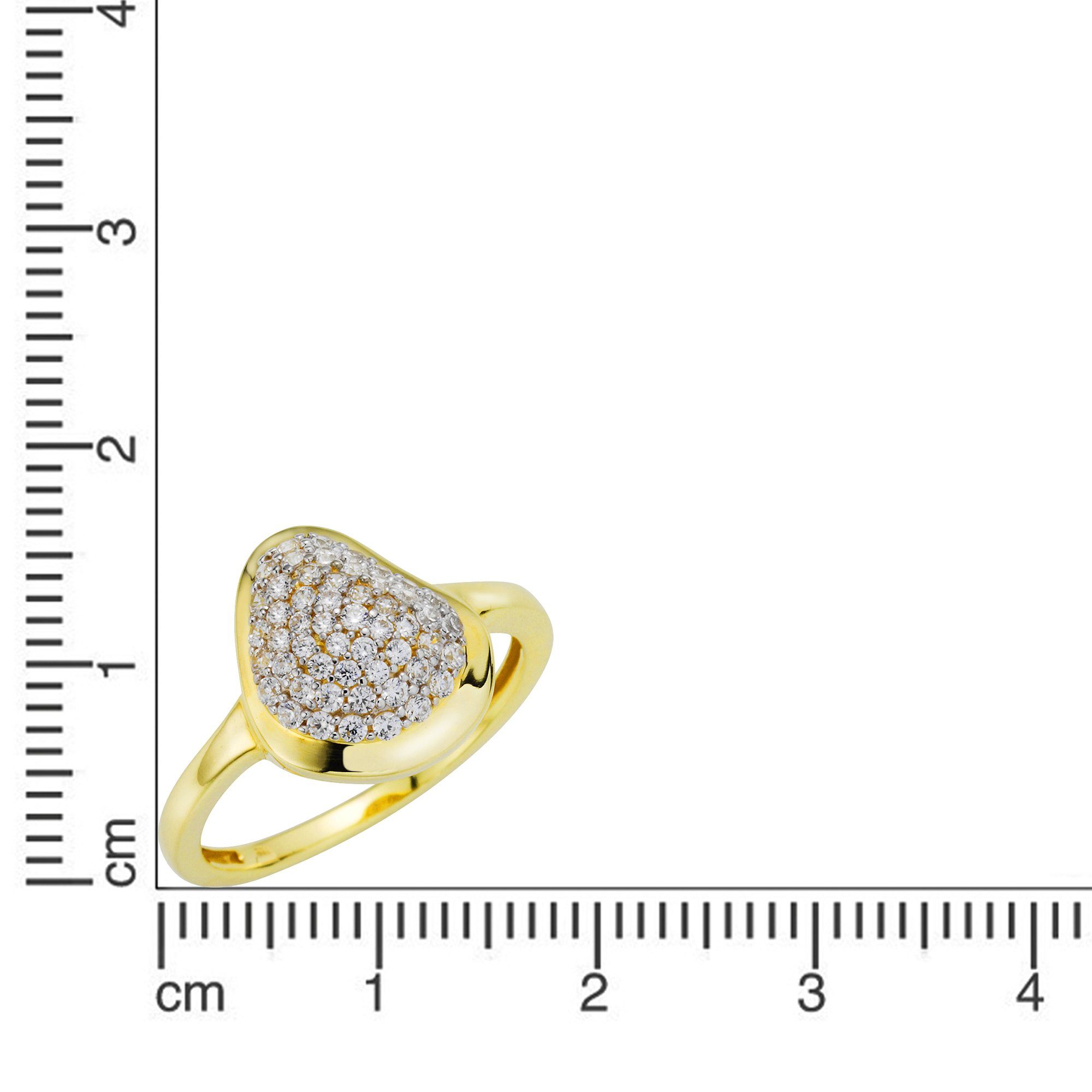 Fascination by Ellen bicolor Fingerring K. 333/- Zirkonia Gelbgold