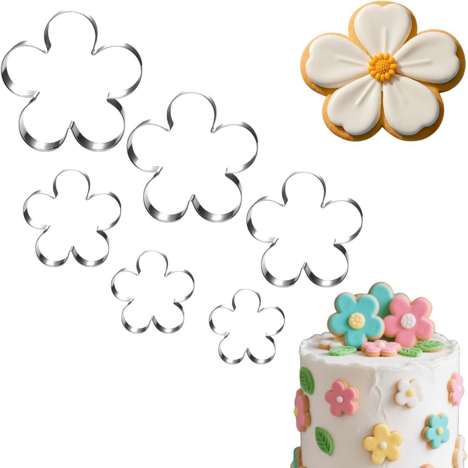 LuxusKollektion Ausstechform Ausstecher Blume Set 6 Stück Keksausstecher Blume m
