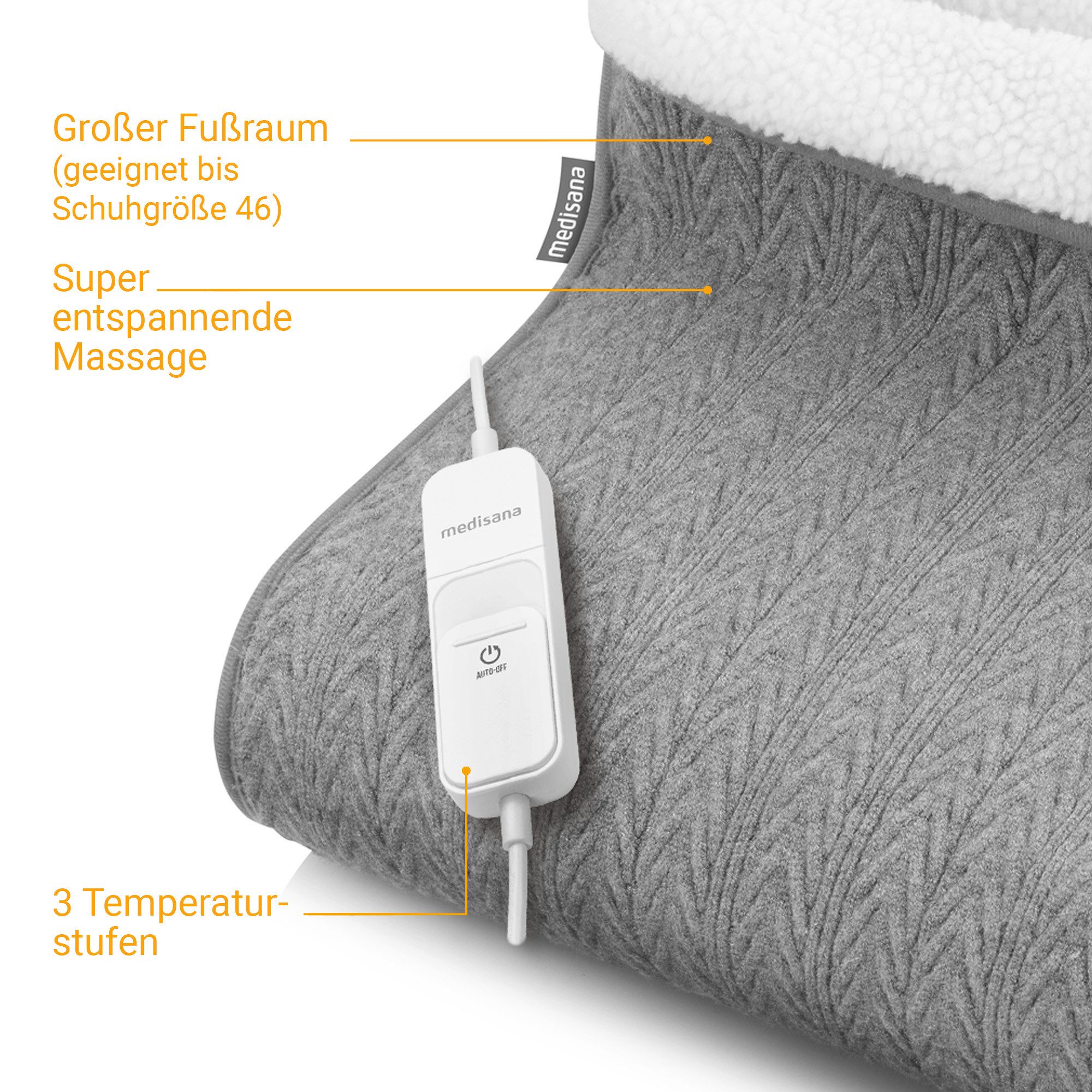 medisana Elektrofußwärmer FW 150, 3 Stufen, autom.Abschaltung, geeignet bis Größe 46, waschbar
