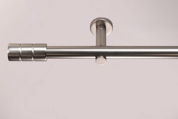 Gardinenstange Zylinder, Deco-Raum, Ø 25 mm, 1-läufig, Wunschmaßlänge, kürzbar, Bohren, verschraubt, Metall, Komplett-Set mit Montagematerial