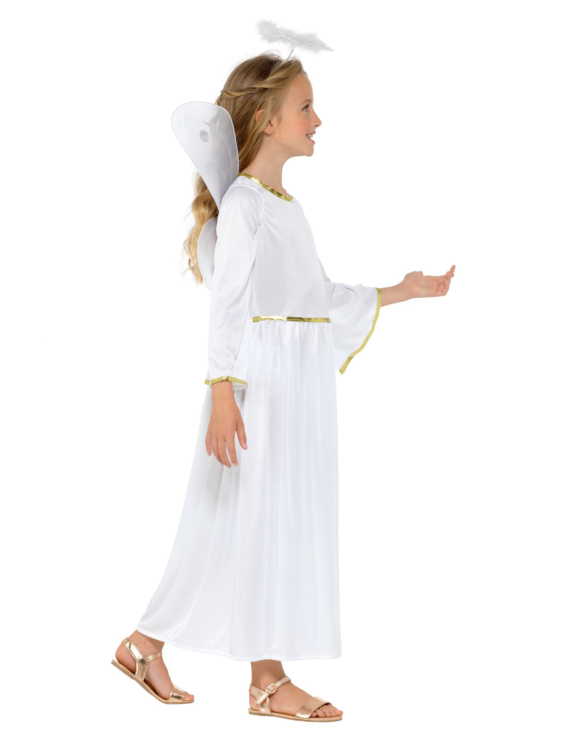 REDSUN Kostüm Engel-Mädchenkostüm Engelchen-Verkleidung weiß-gold