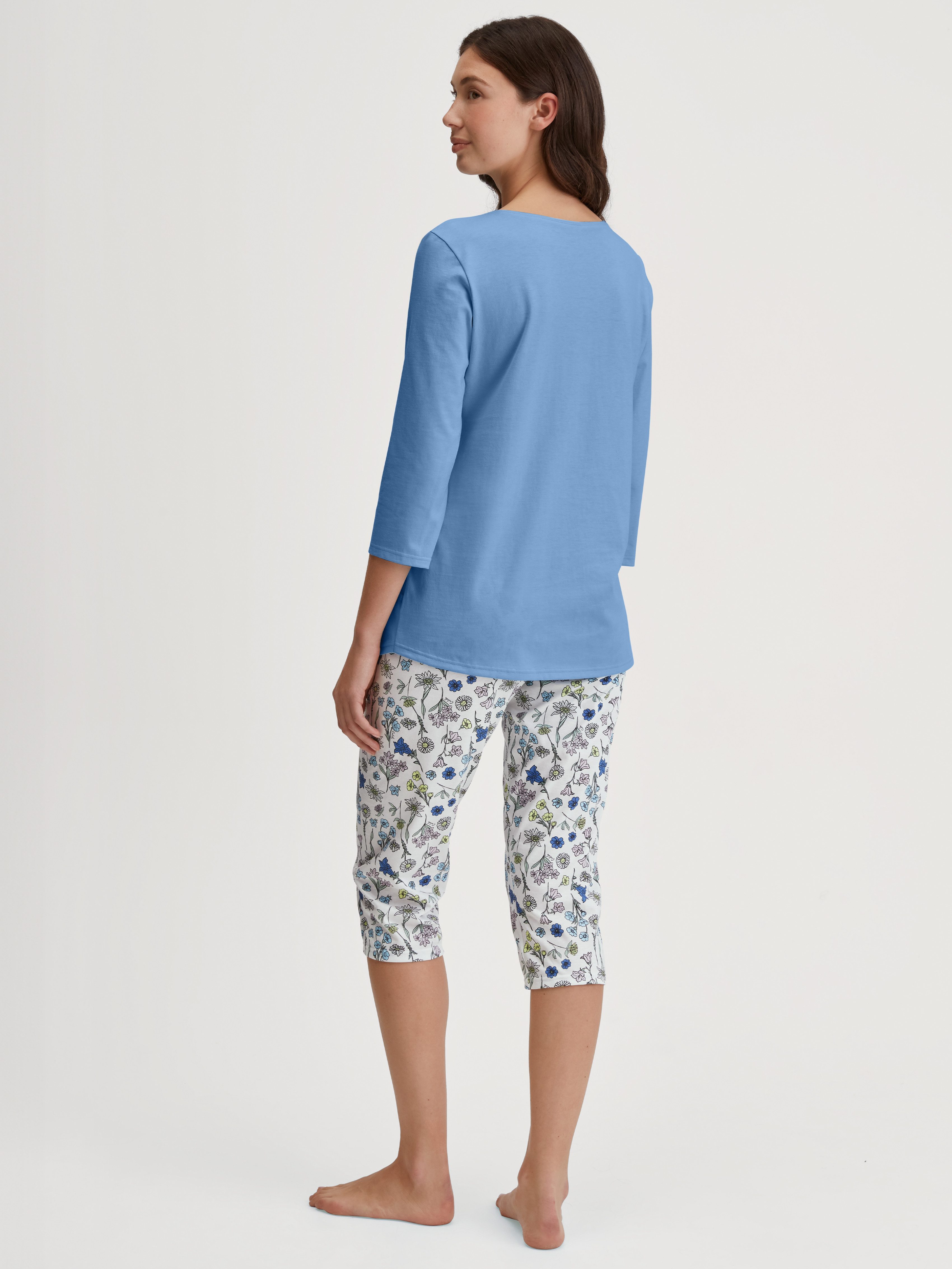 CALIDA Schlafanzug Graphic Nights (2 tlg) V-Ausschnitt, Baumwolle, weich, atmungsaktiv