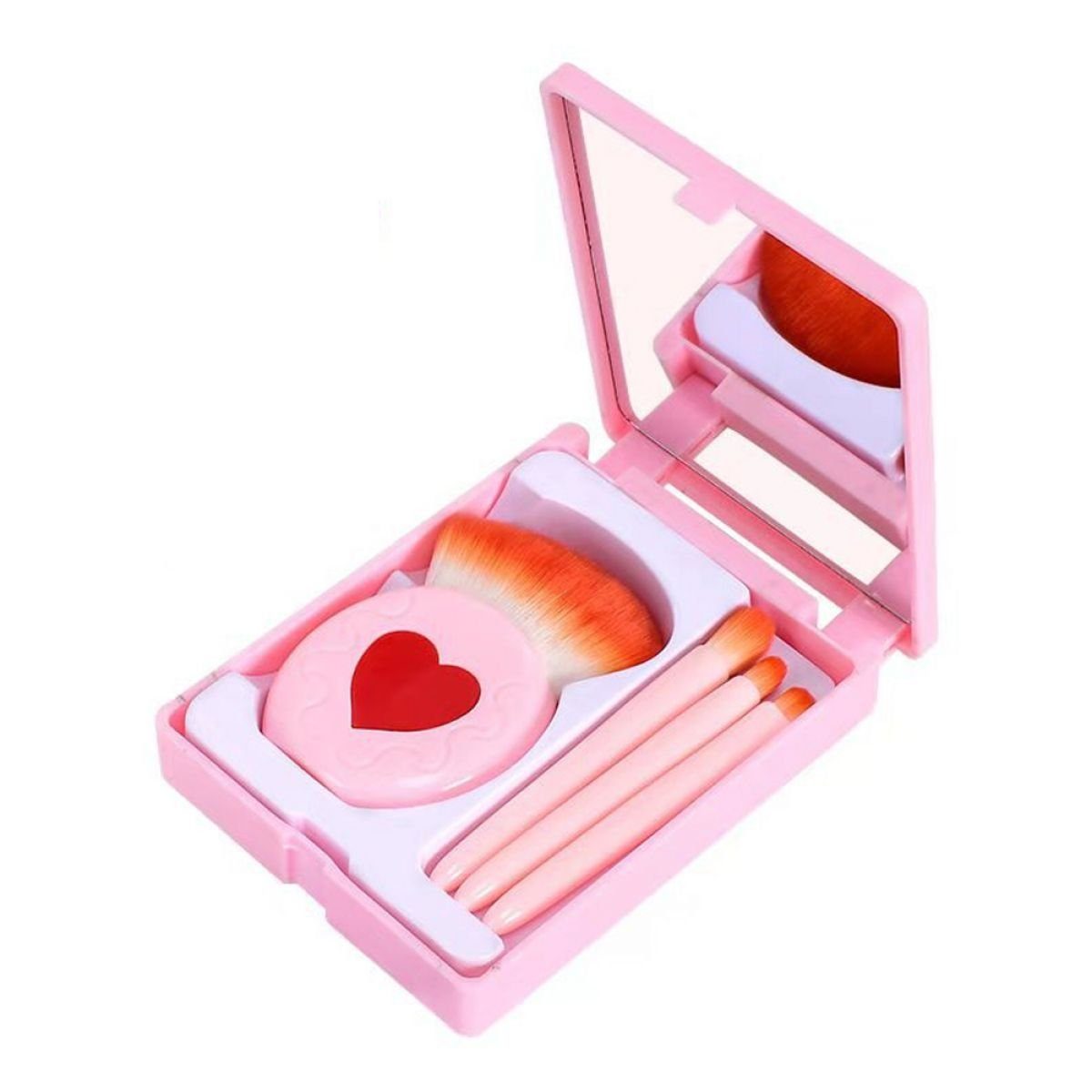 JedBesetzt Kosmetikpinsel-Set Make-up-Pinsel-Set mit Spiegelbox, tragbare, weicher