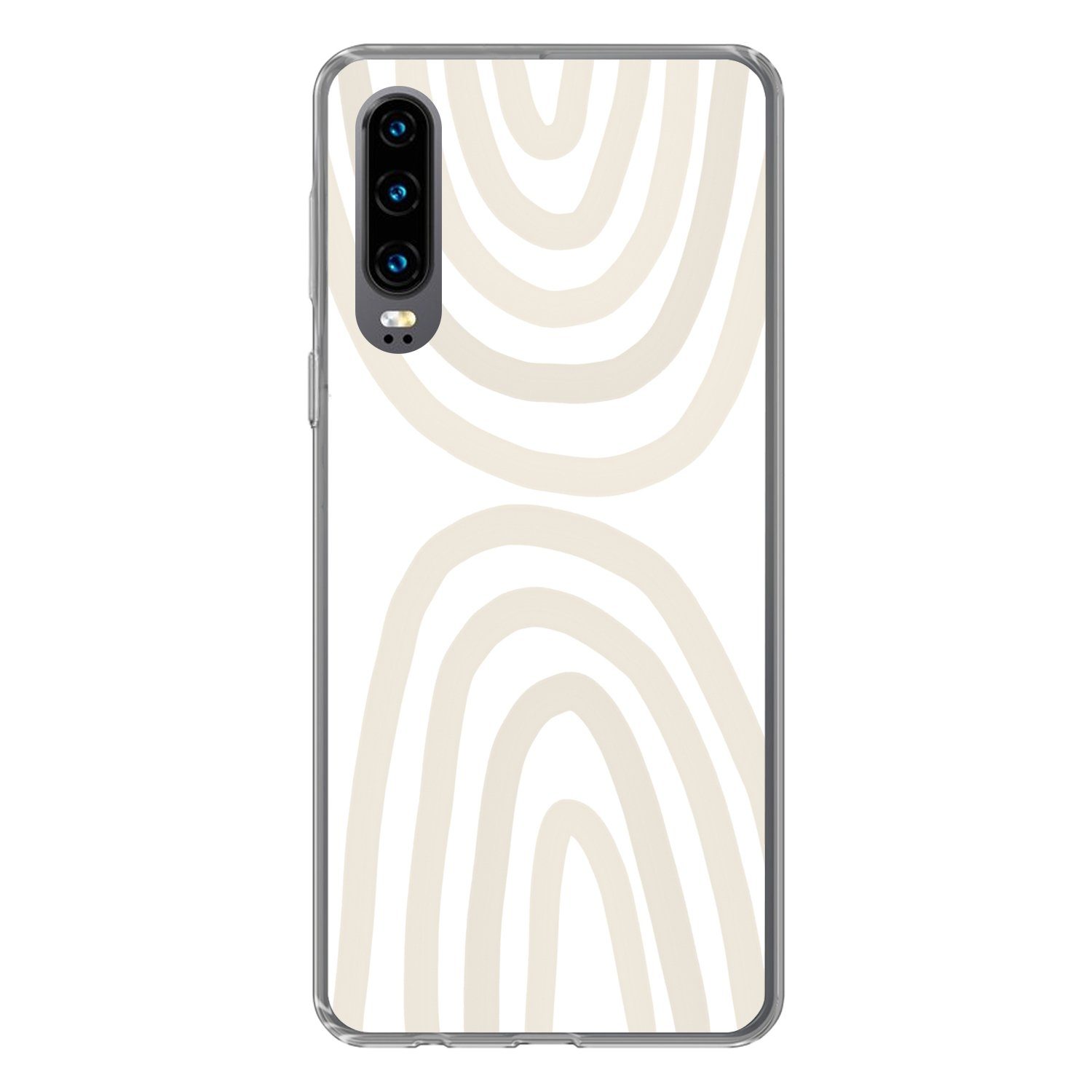 MuchoWow Handyhülle für Huawei P30 Regenbogen - Pastell - Design - Abstrakt, Handy Case, Silikon, Bumper Case Dünn