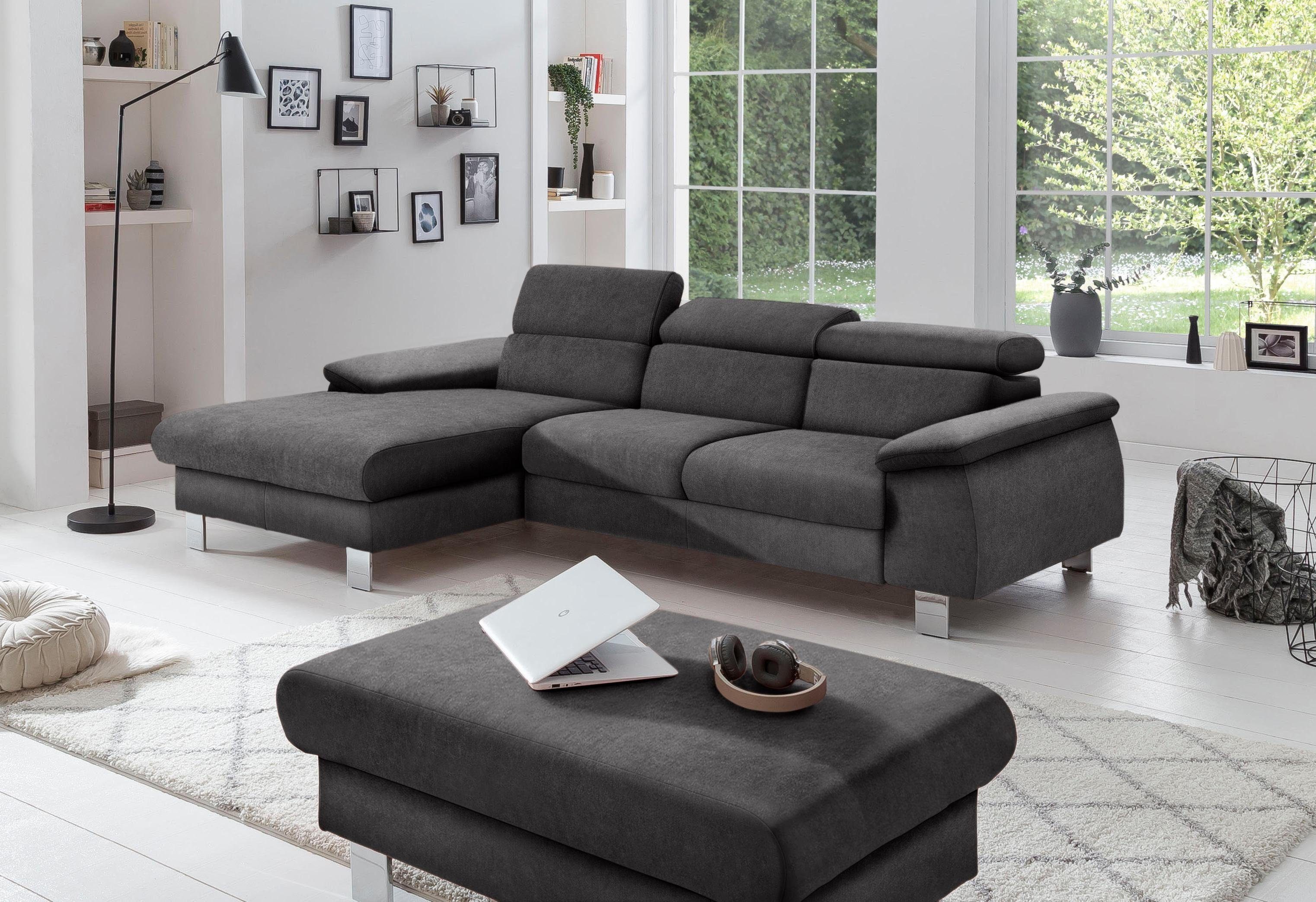 COTTA Ecksofa "Komaris L-Form, B: 244 cm" mit Kopfteilverstellung, optional günstig online kaufen
