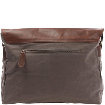 LECONI Umhängetasche Kuriertasche Umhängetasche DIN A4 Leder Canvas grau LE3032