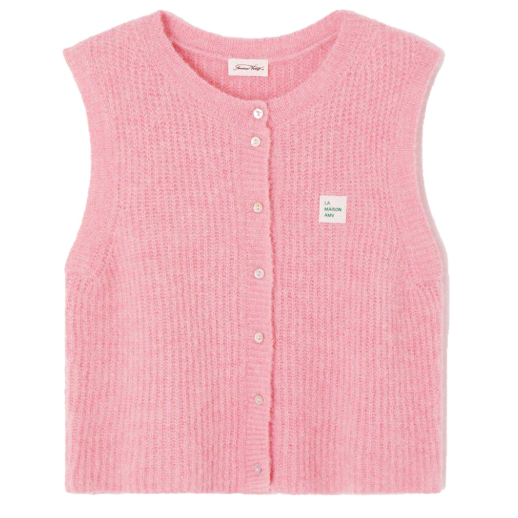 American Vintage Longweste Weste EAST mit Alpaka in Rosa