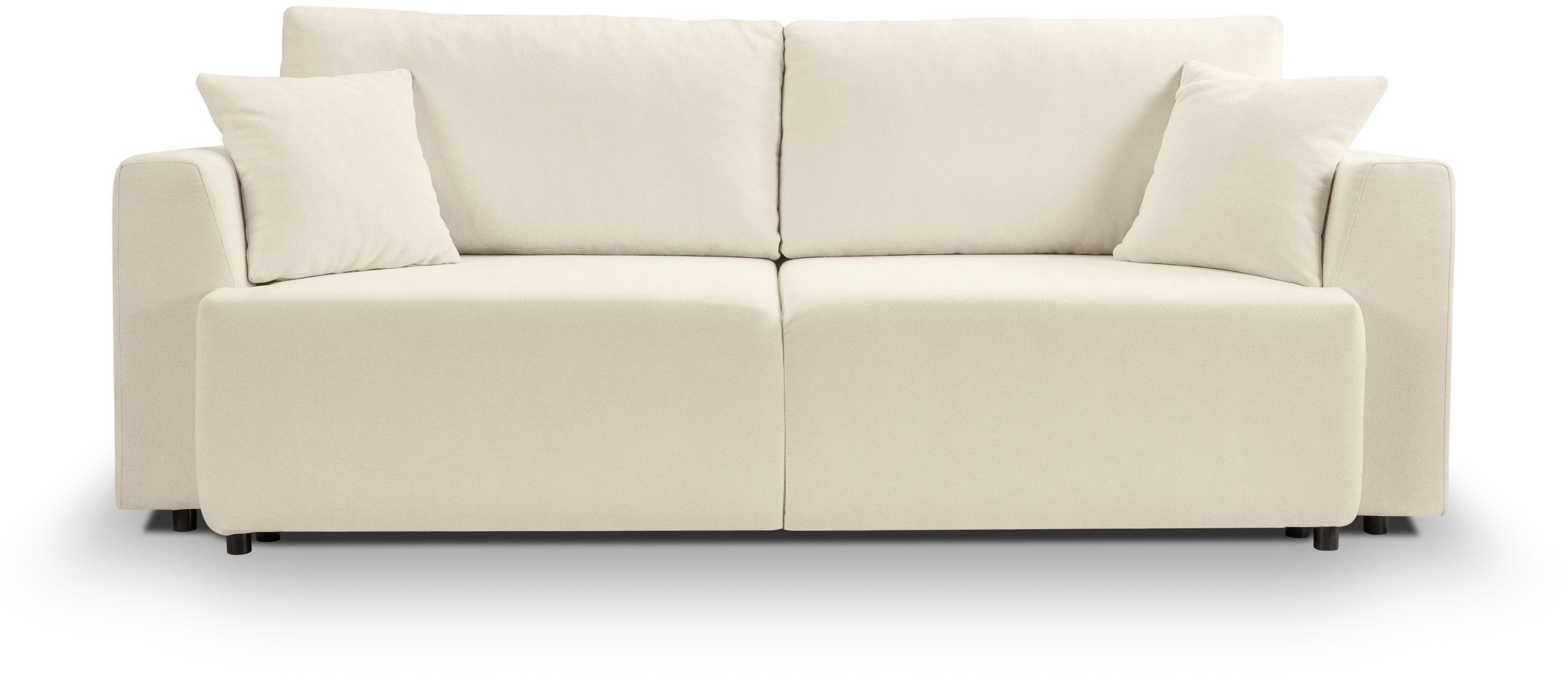 xonox.home Schlafsofa, 3 Sitzer aus Webstoff in hellbeige inkl. Zierkissen 250x95x99cm