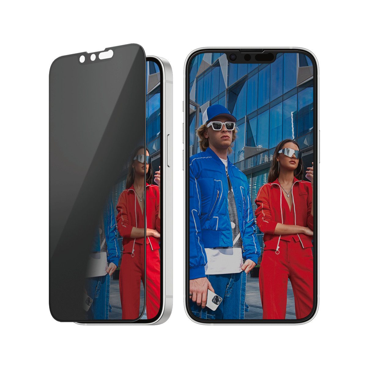 CARE by PanzerGlass Displayschutzglas Ultra-Wide Fit Privacy Screen Protection für Apple iPhone 13/13 Pro, Apple iPhone 14, Apple iPhone 16e, Displayschutzfolie, Schutzfolie, Bildschirmschutz, kratz- & stoßfest