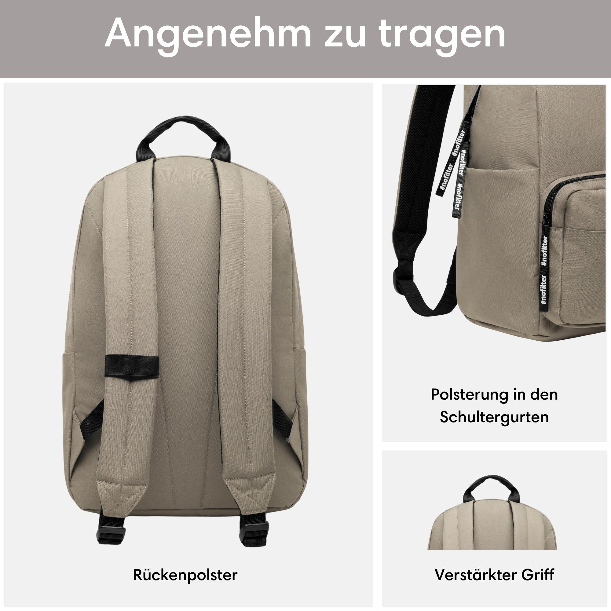LARKSON Schulrucksack No 3 Rucksack Schule Mädchen Jungen Teenager (1-tlg), Seitentasche, Laptopfach, Wasserabweisend – Bild 5 von 5