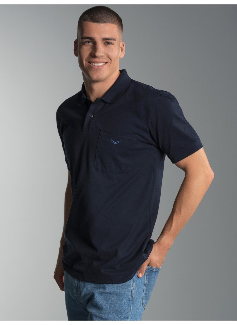 Trigema Poloshirt TRIGEMA Polohemd mit Brusttasche (1-tlg) – Bild 3 von 5