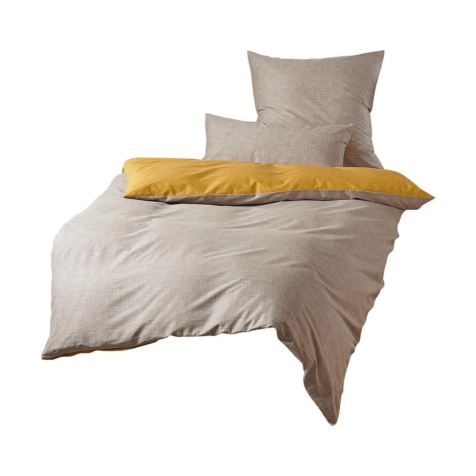 TRAUMSCHLAF Bettwäsche Texture, Mako Satin, 2 teilig, Mako-Satin mit sehr feiner Struktur