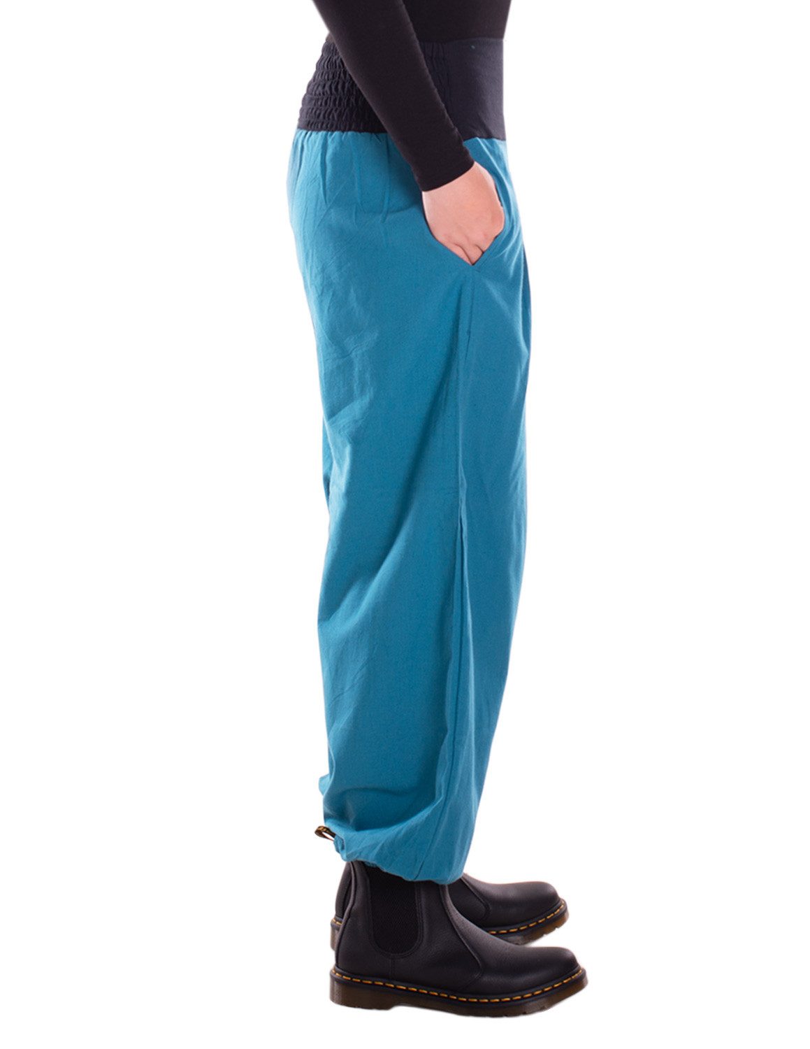 Vishes Haremshose Lange Damen Sommerhose Haremshose Schlupfhose zweifarbig Dehnbund Alternative Bekleidung, Ethno, Hippie, Retro Style