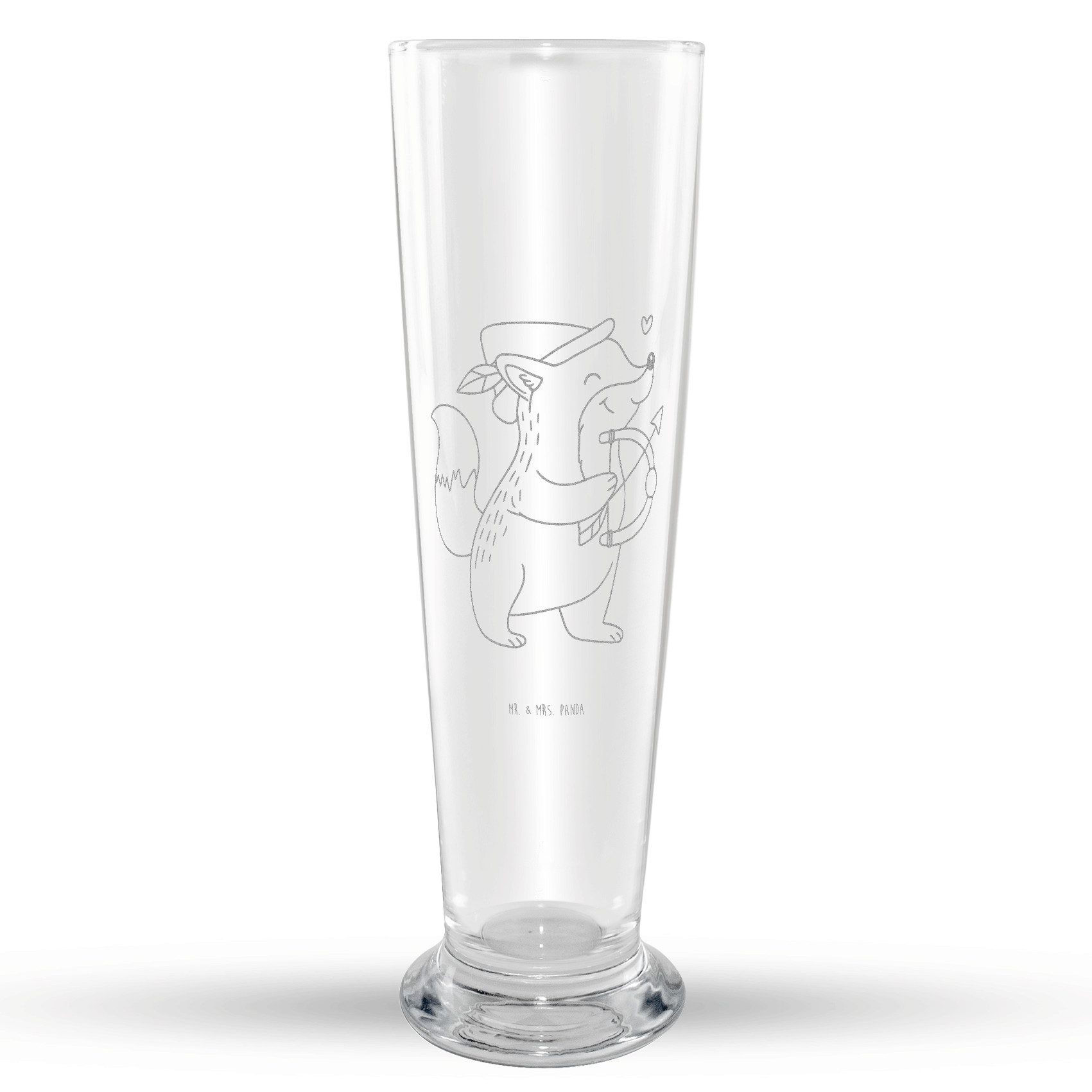 Mr. & Mrs. Panda Bierglas Schütze Astrologie, Weizenglas, Transparent, Sternzeichen, Tierkreisz, Premium Glas, Astrologie Geschenkidee Geburtstagsgeschenk