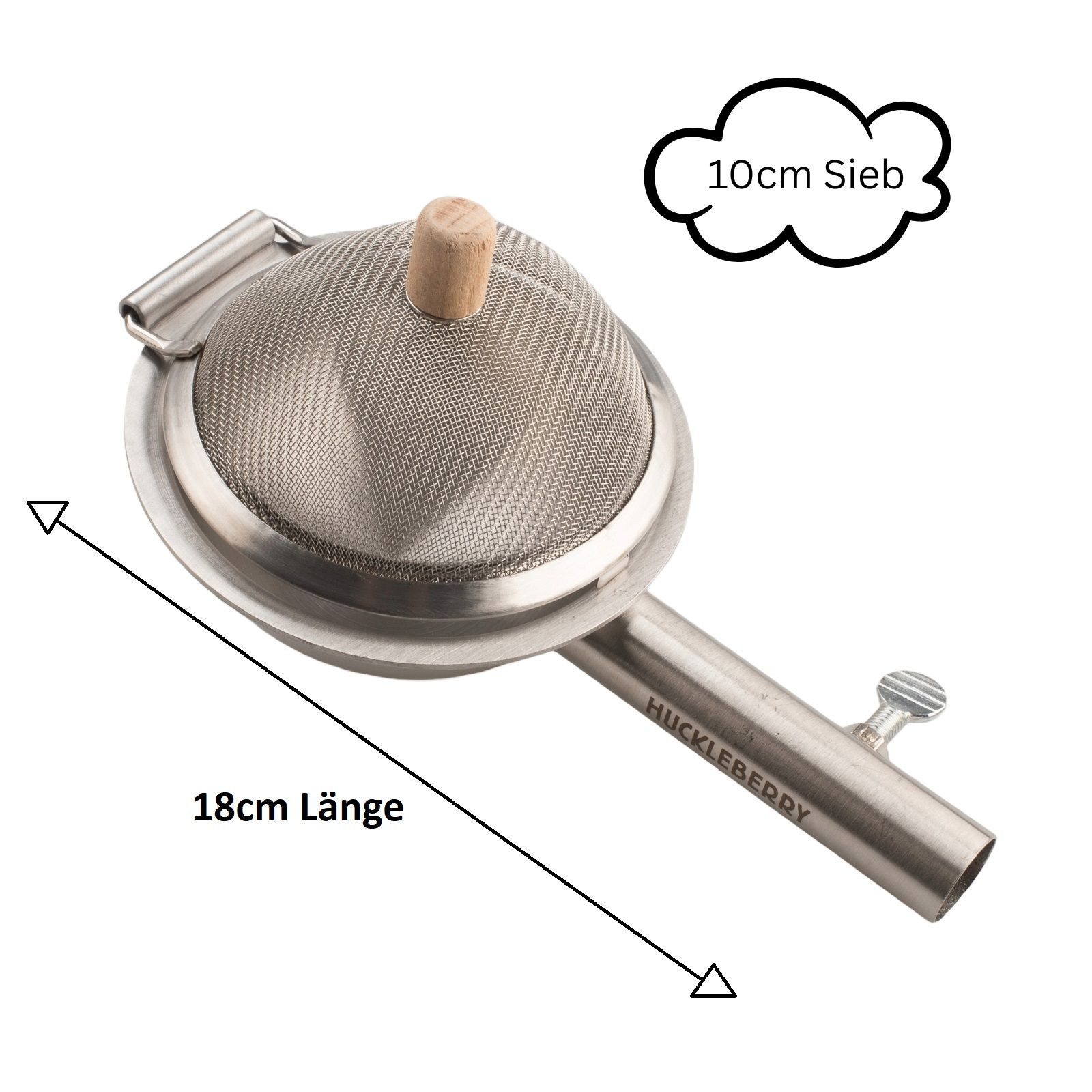naturling Popcorn-Pfanne Huckleberry Popcorn Maker Set mit Holzstab & Hopser Popcornmais, Edelstahl (3-tlg)