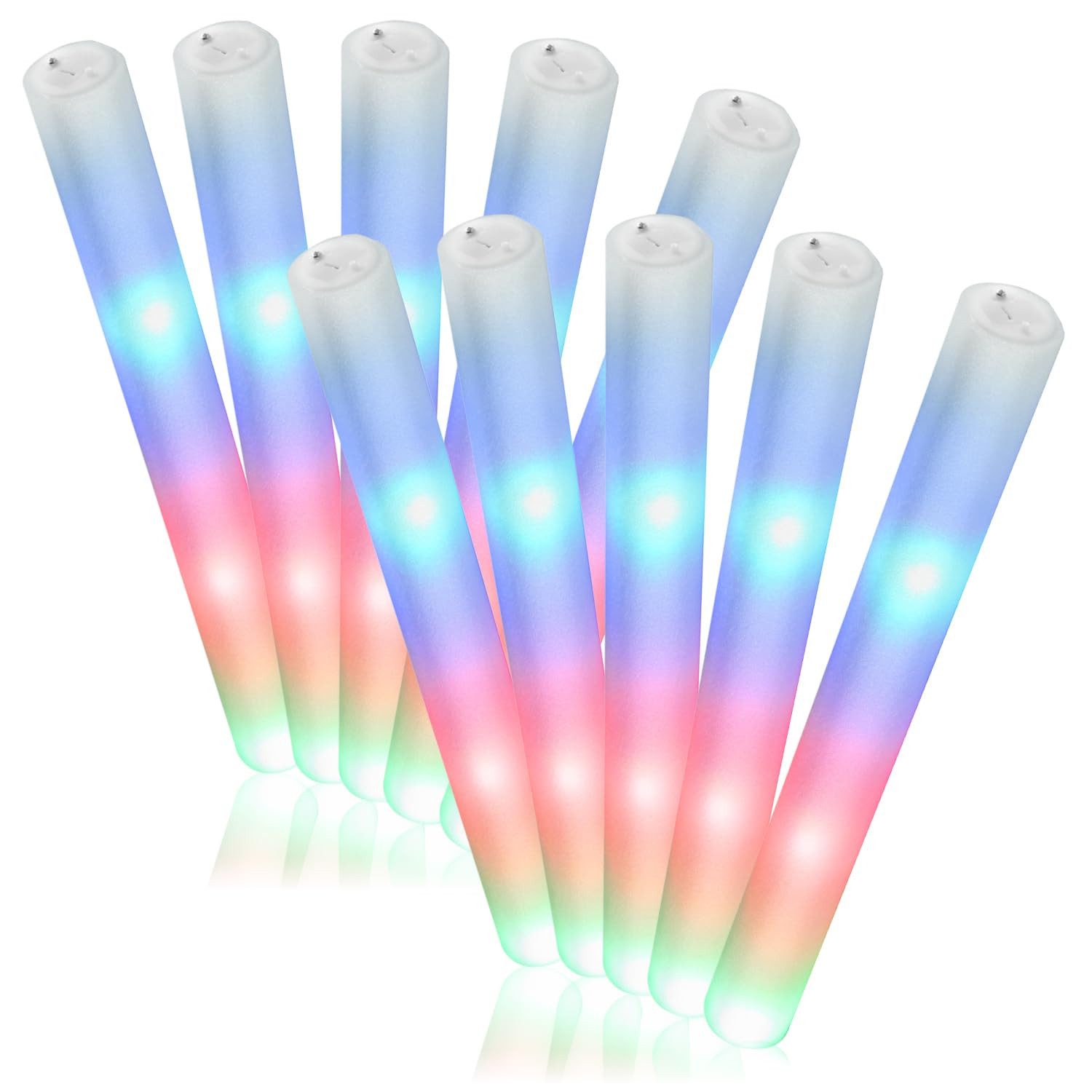 com-four LED Dekolicht, Farbflash-Stick RGB 40 cm lang - Schaumstoffrolle
