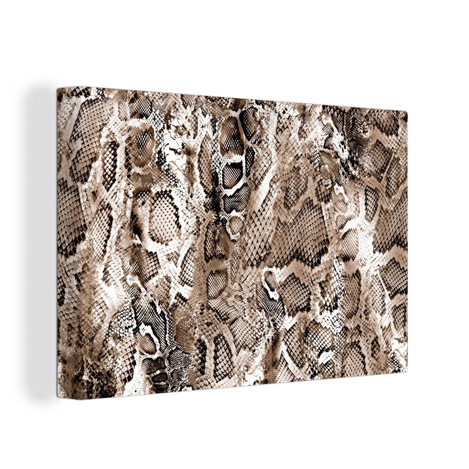 OneMillionCanvasses® Leinwandbild Tiermuster - Formen - Braun, (1 St), Wandbild Leinwandbilder, Aufhängefertig, Wanddeko, 30x20 cm