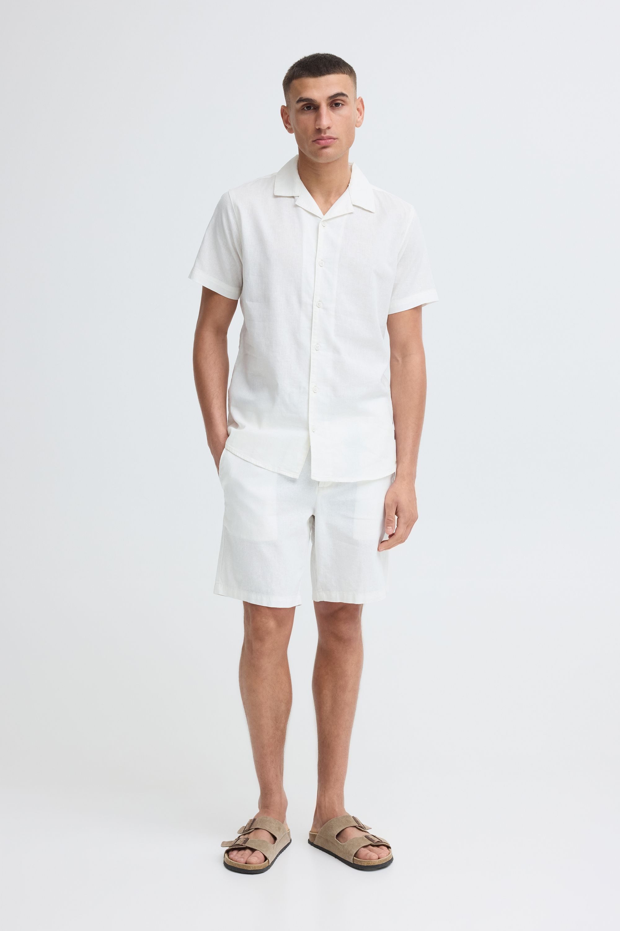 Indicode Leinenhose IDPassala Leinen-Mix Shorts im Chino-Look