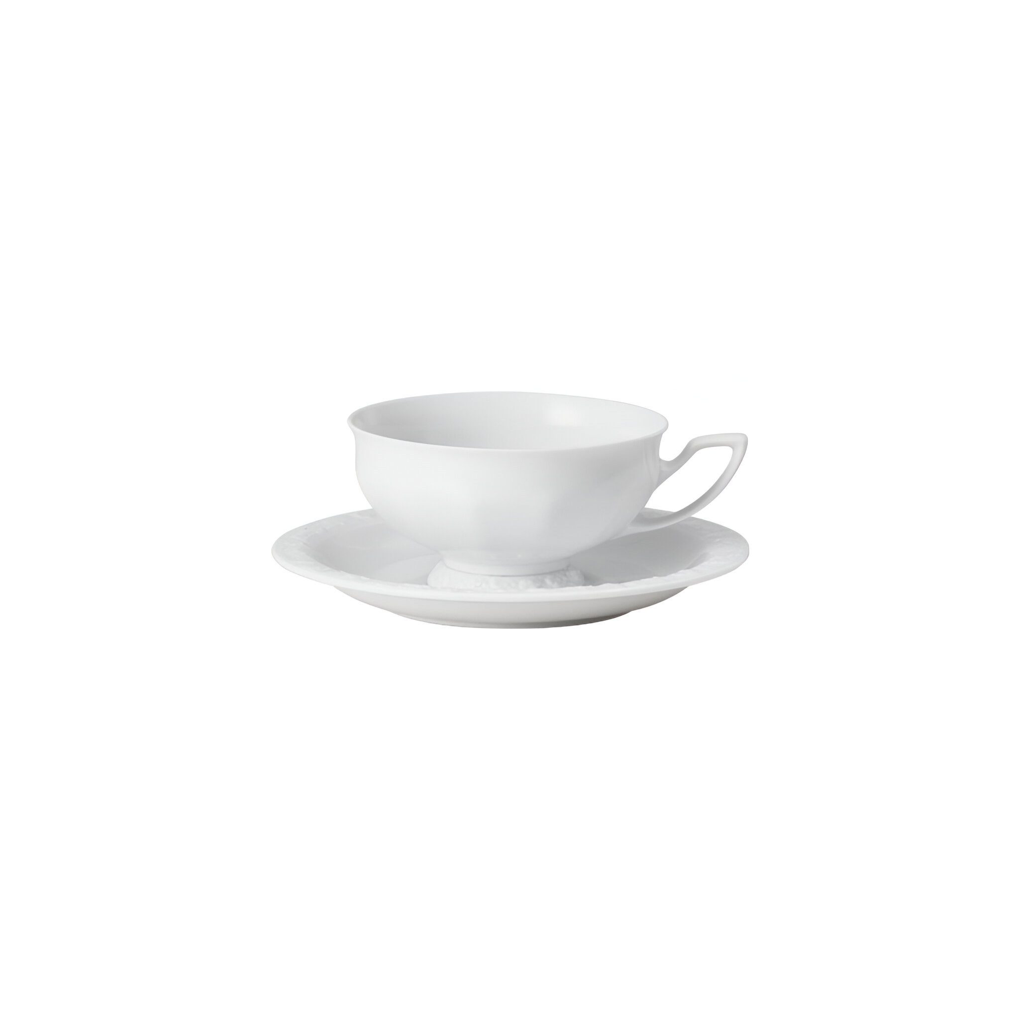 Rosenthal Tasse Teetasse 2-tlg. - Rosenthal Maria Weiss, Porzellan, Lebensmittelkontaktsicher + Mikrowellengeeignet + Spülmaschinenfest