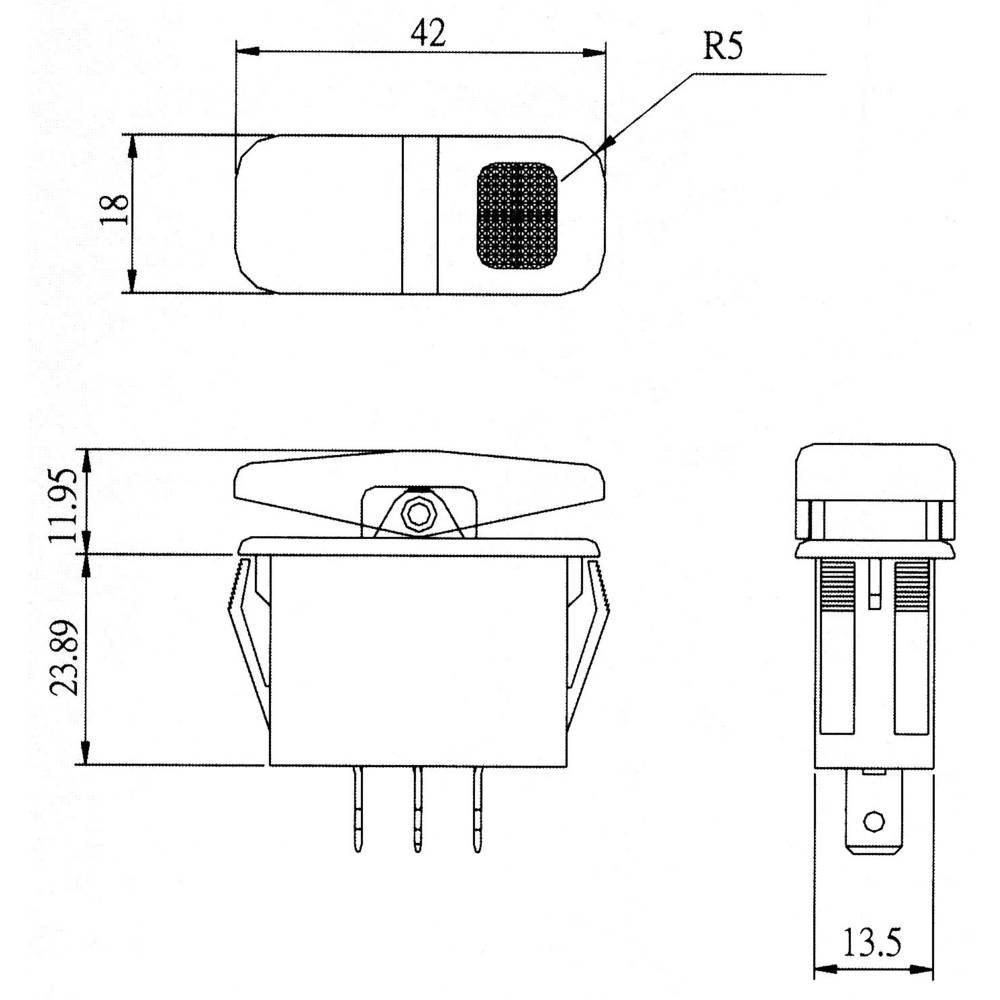 21 COMPONENTS Wippenschalter TRU 14 A Schalter V/AC