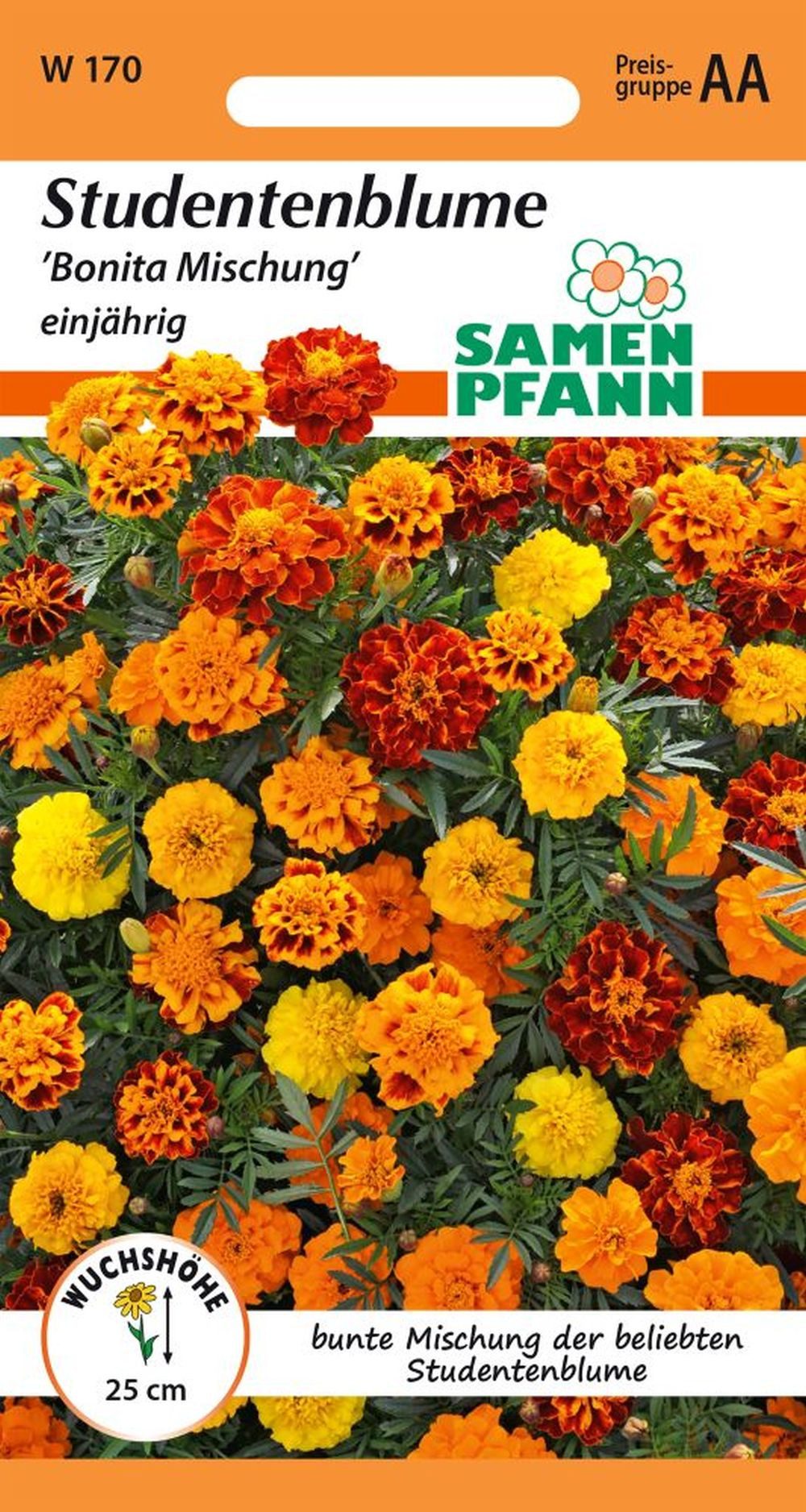 SAMEN PFANN Blumensamen Tagetes, Bonita Mix - Saatgut Tagetes-Samen Samen, Tagetes erecta