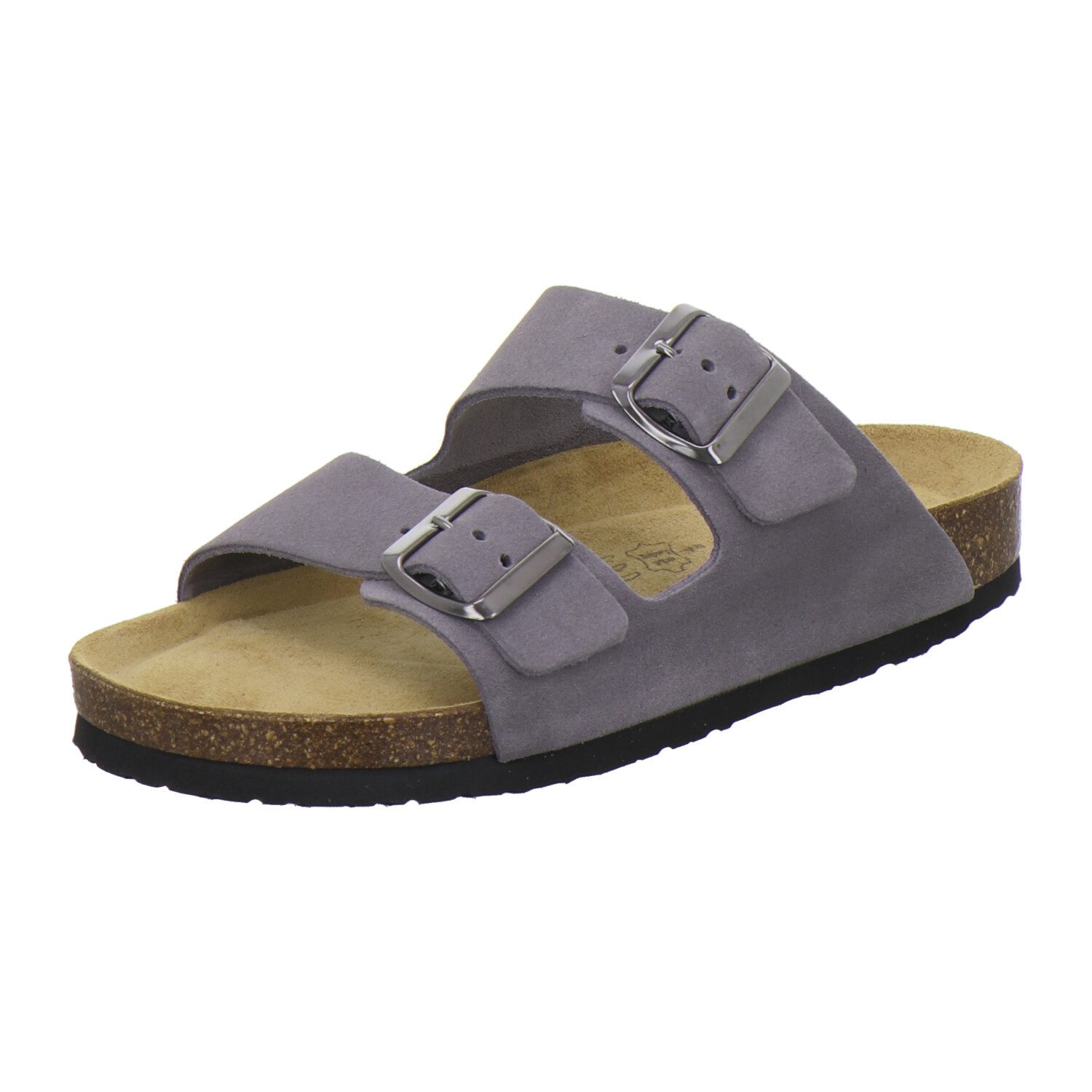 AFS-Schuhe 210083 Zweischnaller Pantolette für Damen mit Fußbett, bequeme Sandalen aus Leder