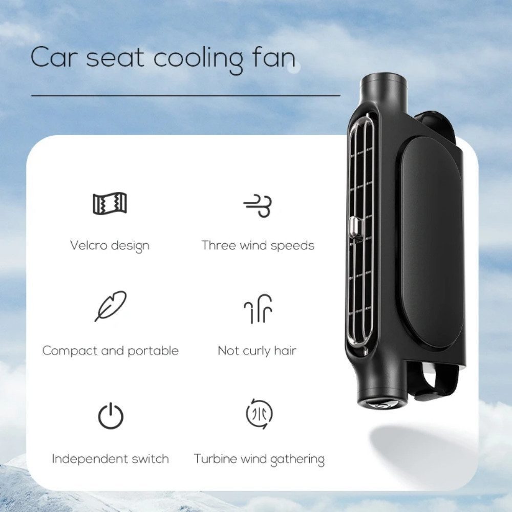 LIANNA Mini USB-Ventilator Mini USB Auto Ventilator verstellbar für Vorder- & Rücksitze, USB Auto Ventilator leise & verstellbar für PKW LKW Rückbank