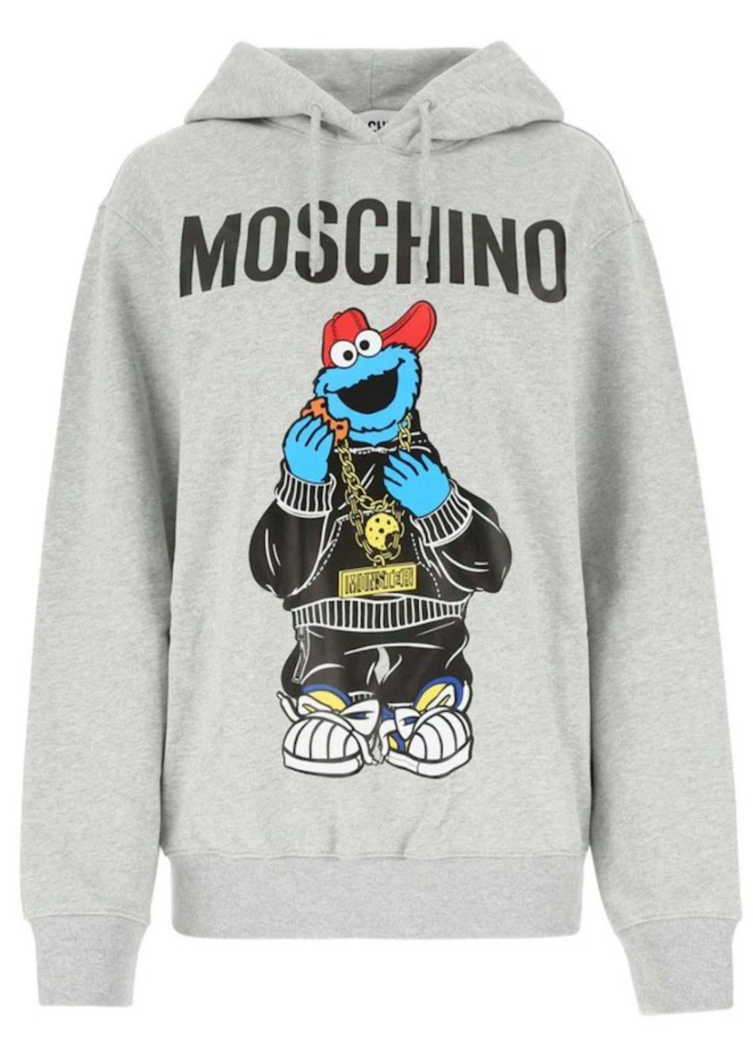 Moschino Hoodie X SESAME STREET LIMITED Oversize Unisex Cookie Monster Sweatshirt Sesame Street® Cookie Monster Logo