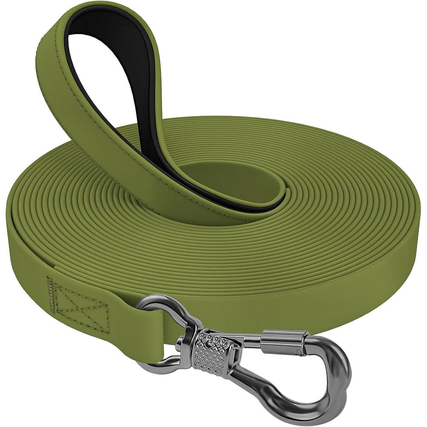 LuxusKollektion Schleppleine Schleppleine Hunde wasserdicht Karabiner Handschlaufe 30M Grün