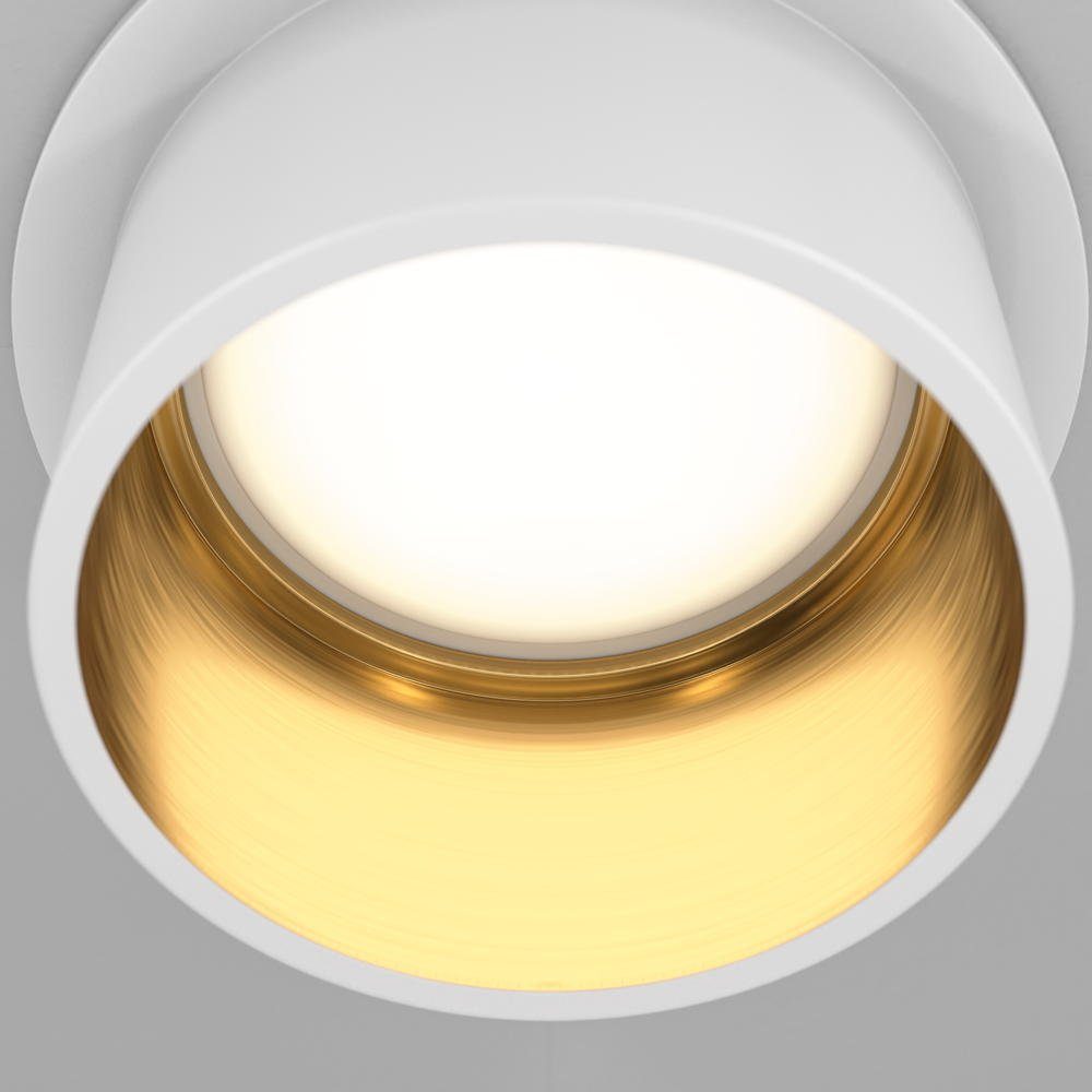 Maytoni Einbauleuchte Deckeneinbaustrahler Reif enthalten: Gold Leuchtmittel Angabe, in 55mm, Nein, Einbaustrahler, Einbauleuchte Weiß GU10 keine und warmweiss