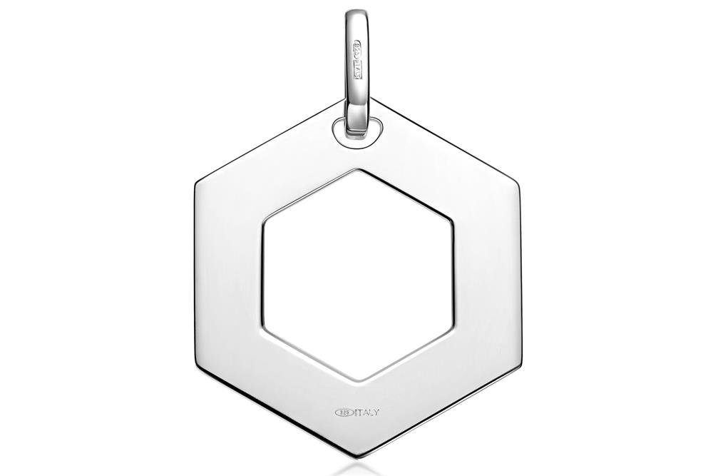 Kettenanhänger Anhänger Hexagon 925 Silberkettenstore Silber -