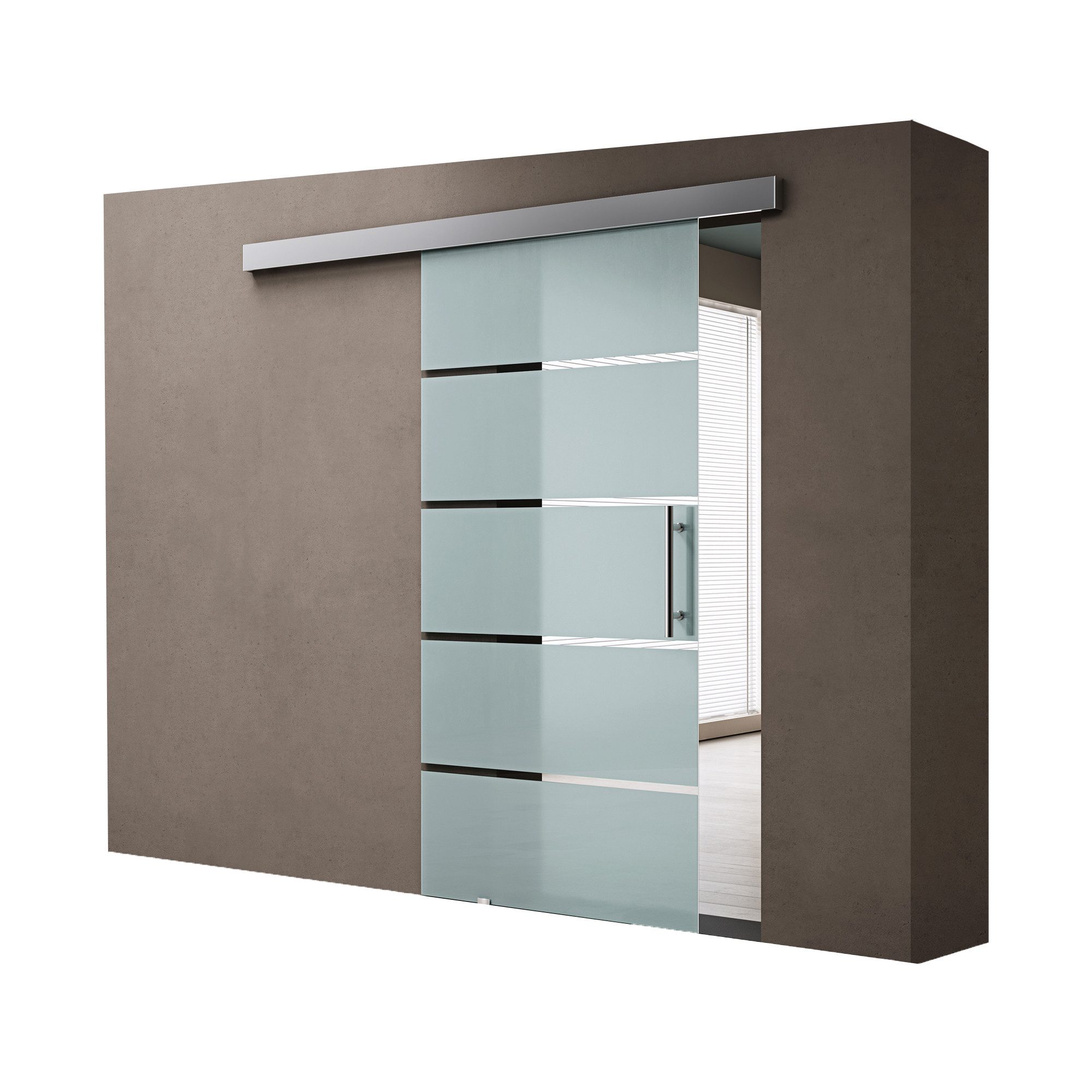 doporro Glasschiebetür komplettset Zimmertür Schwebetüren H:205/215cm 8mm E günstig online kaufen