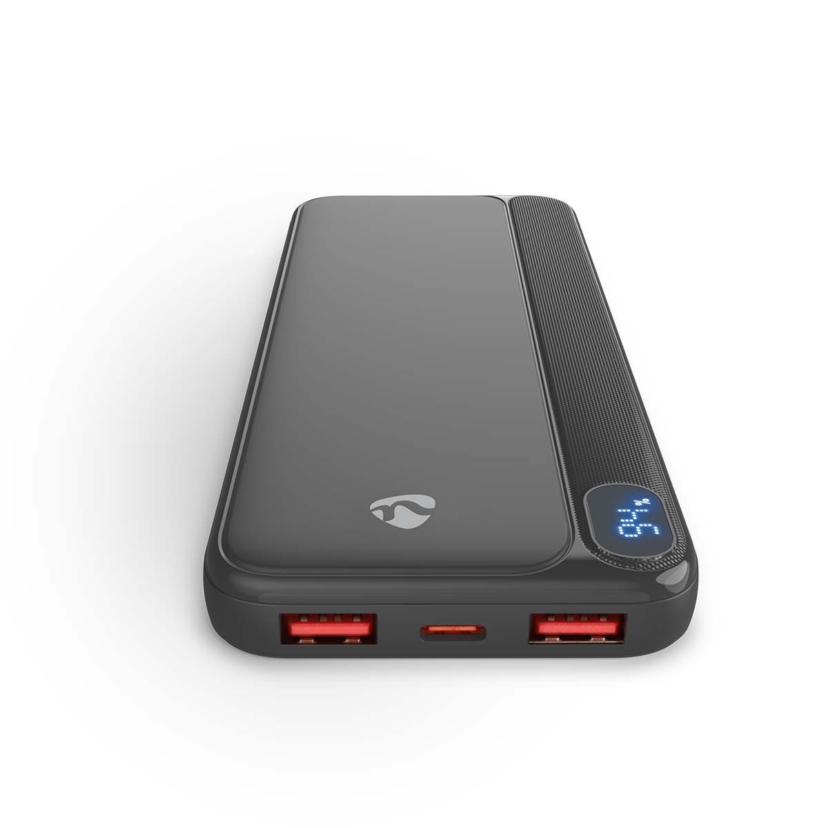 Nedis PBKPD20W125BK Powerbank 1260110 Lithium-Polymer (1 St), USB-C, 2x USB-A, Power Delivery, Schnellladung für 3 Geräte