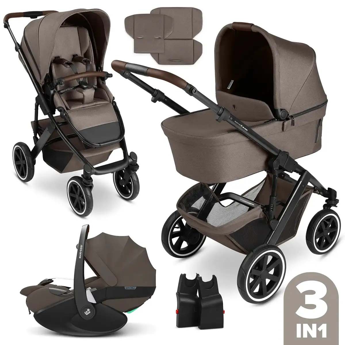 ABC Design Kombi-Kinderwagen ABC Design Salsa 5 Air All in One Set Nature