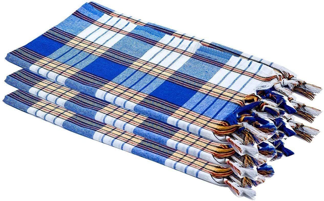 Carenesse Hamamtücher 3x Classic blau 80x170 cm Pestemal Fouta Strandtuch Saunatuch towel, 100% Baumwolle (3-St), 100% Baumwolle saugfähig & schnelltrocknende beach towel Backpacker