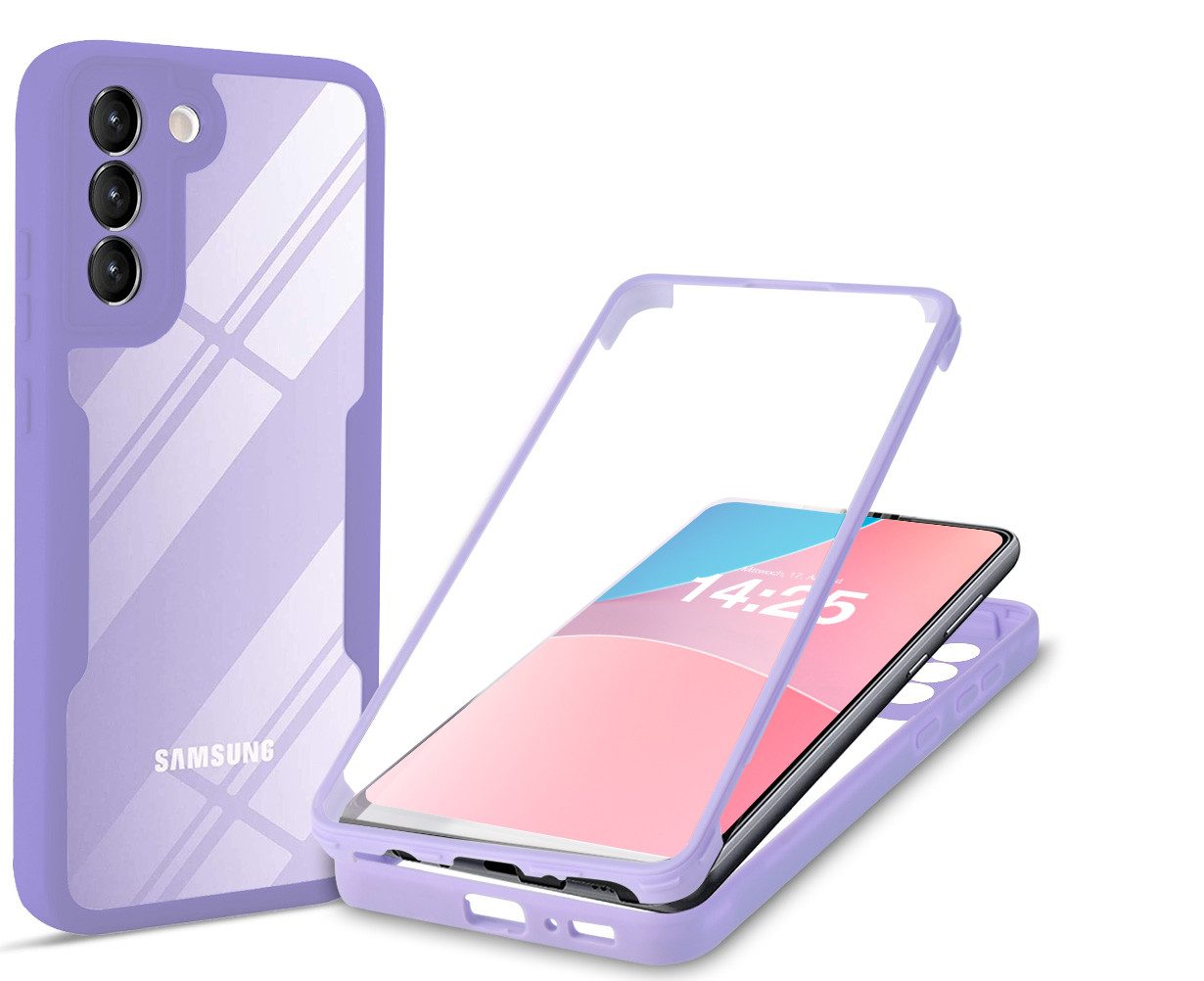 Tec-Expert Handyhülle 360 Grad Hülle für Samsung Galaxy S21 FE 5G 6.4 Zoll, 6.4, Rundum Schutz Cover Case Hülle robust