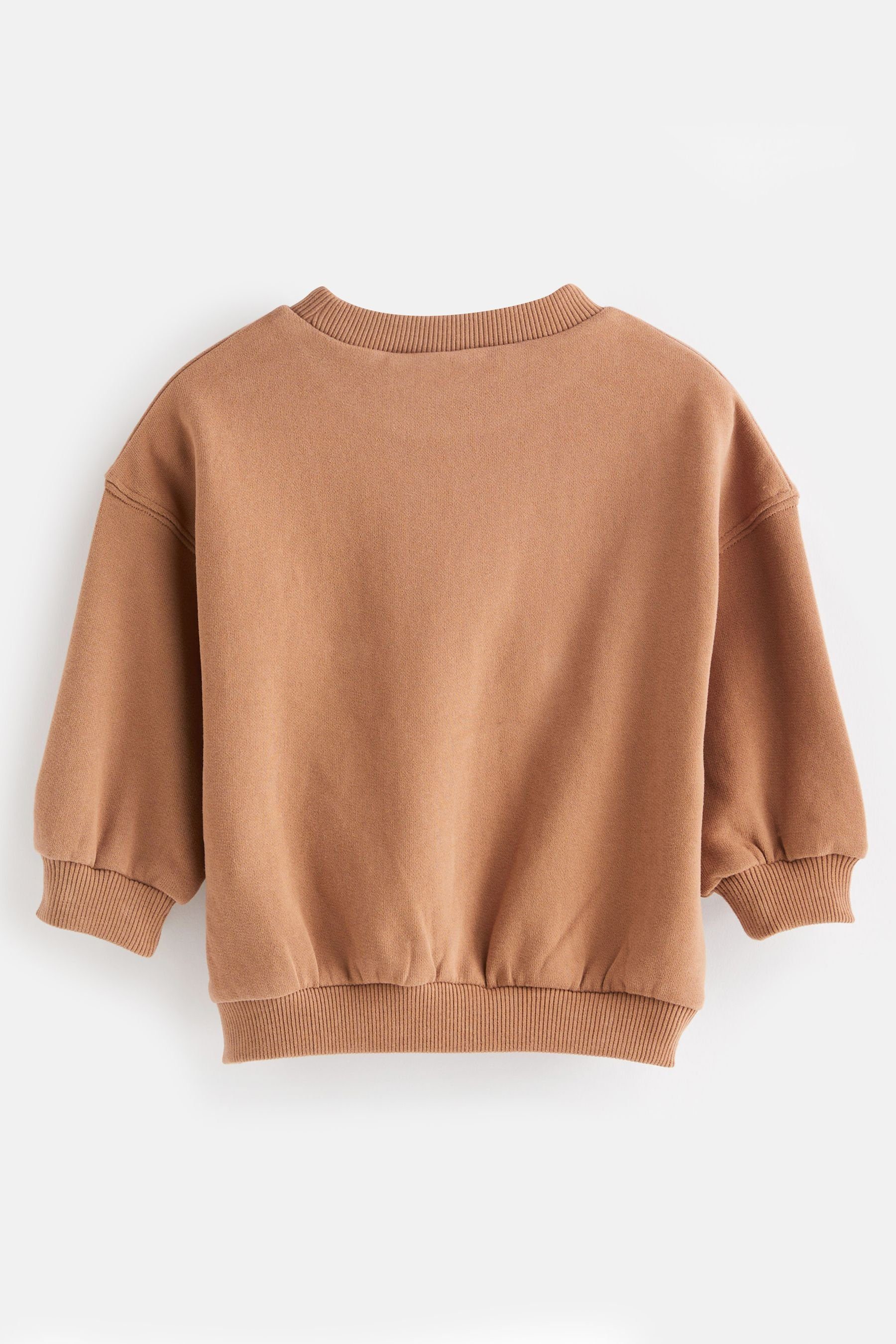 Sweatshirt Next Sweatshirt Brown (1-tlg)