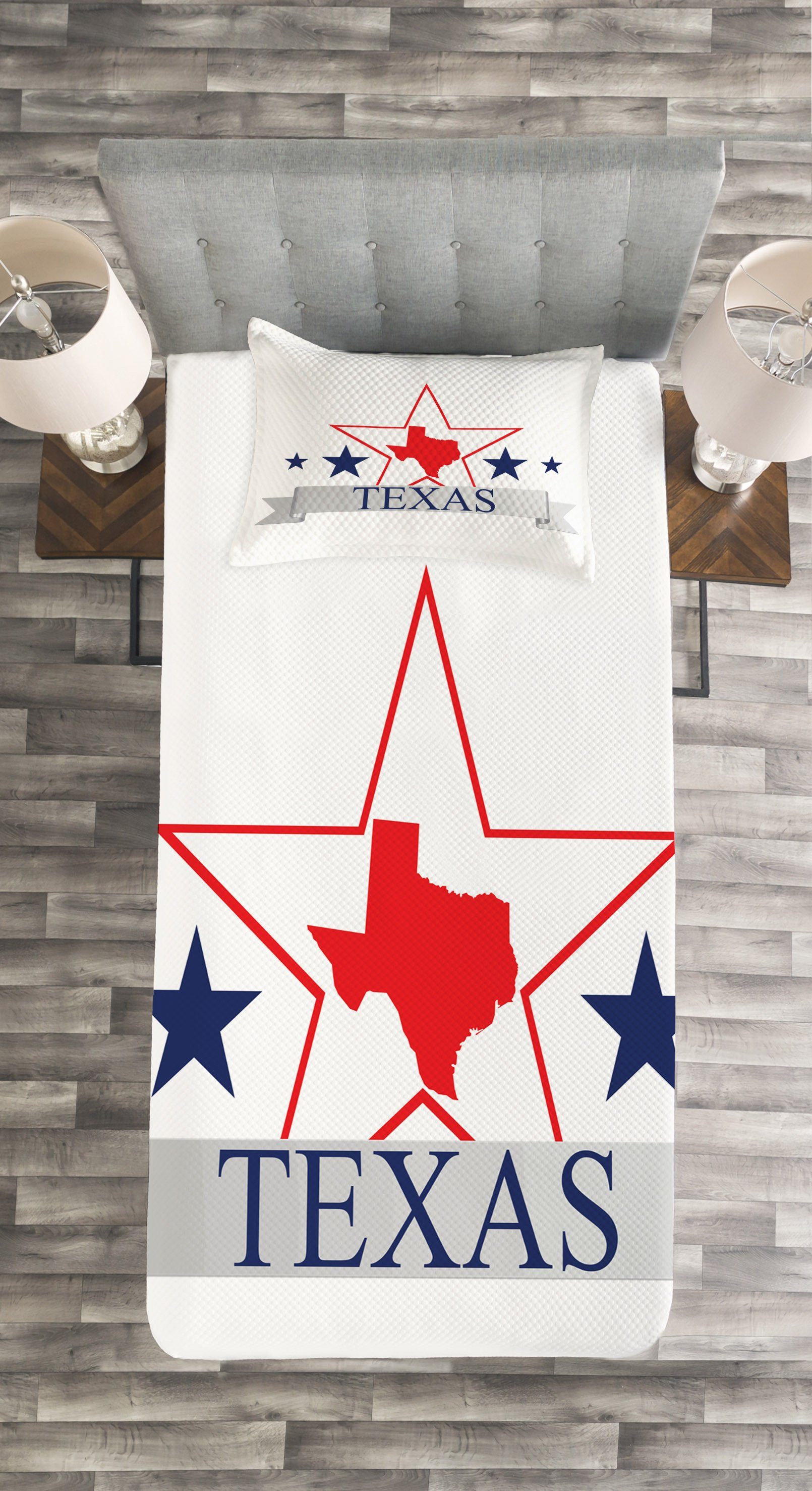 Tagesdecke Set Karte Texas Muster Abakuhaus, mit Star Waschbar, Amerikanisch Kissenbezügen