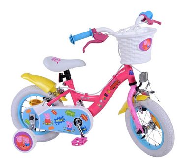 Volare Kinderfahrrad Peppa Pig - Mädchen - 12 Zoll - Pink - Zwei Handbremsen, 85% zusammengebaut, Alter: 3 - 4,5 Jahre, Luftbereifung