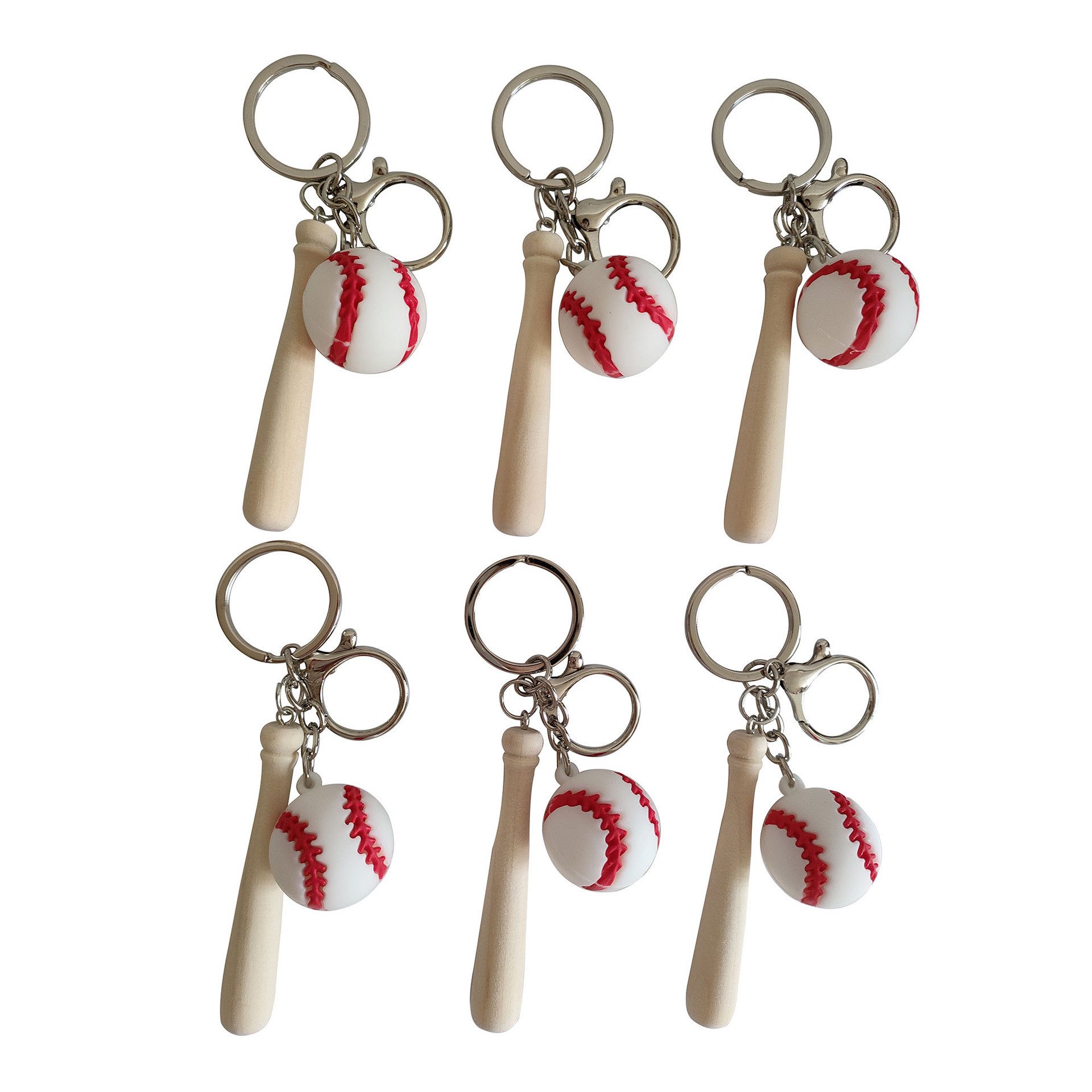 Schlüsselanhänger Schlüsselanhänger 6 kreative Baseballschläger-Schlüsselanhänger