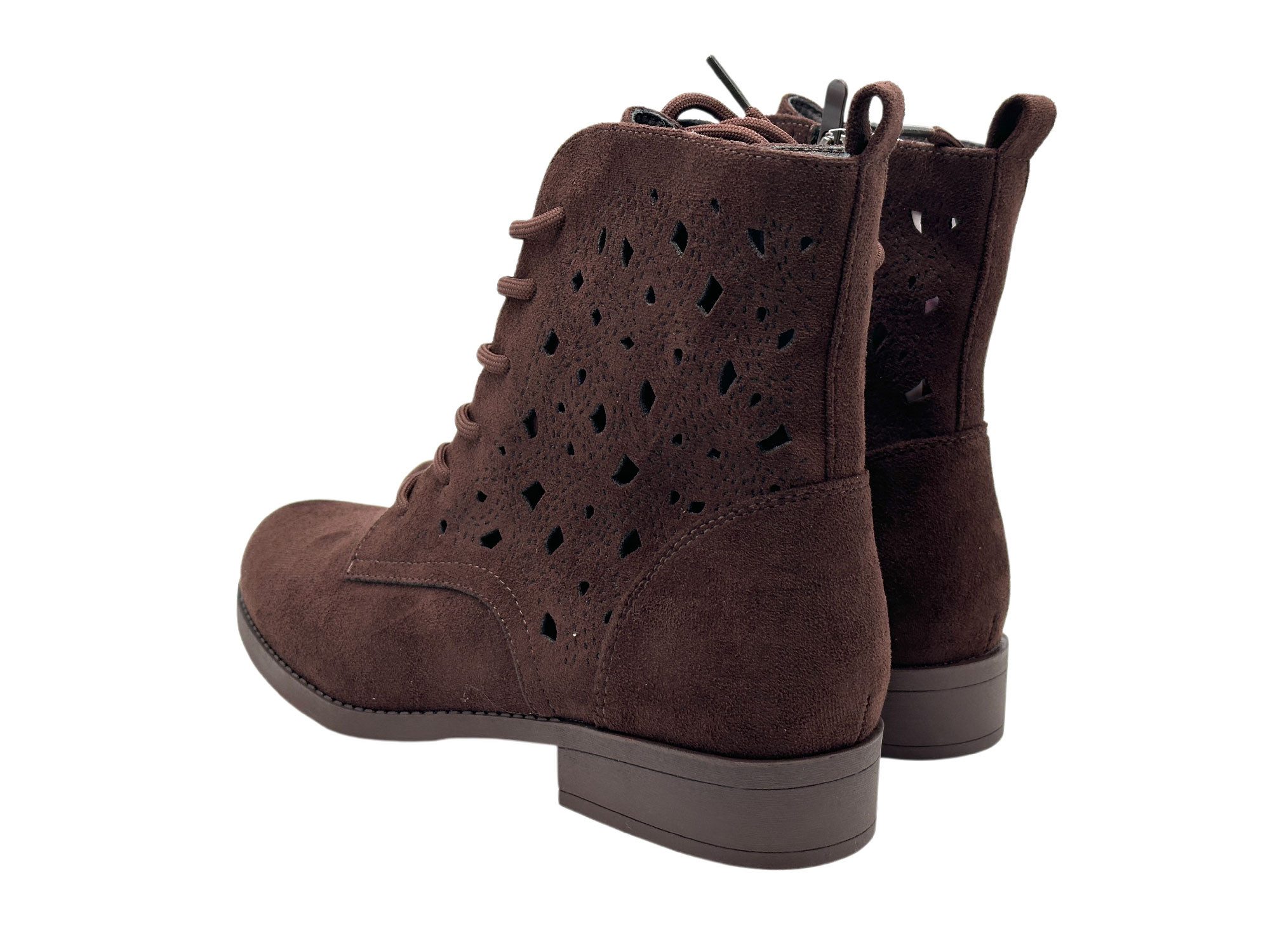 Nowaland Damen Schnür Stiefelette mit Reißverschluss Stiefelette Moderne Western-Stiefelette mit dekorativer Schnürung